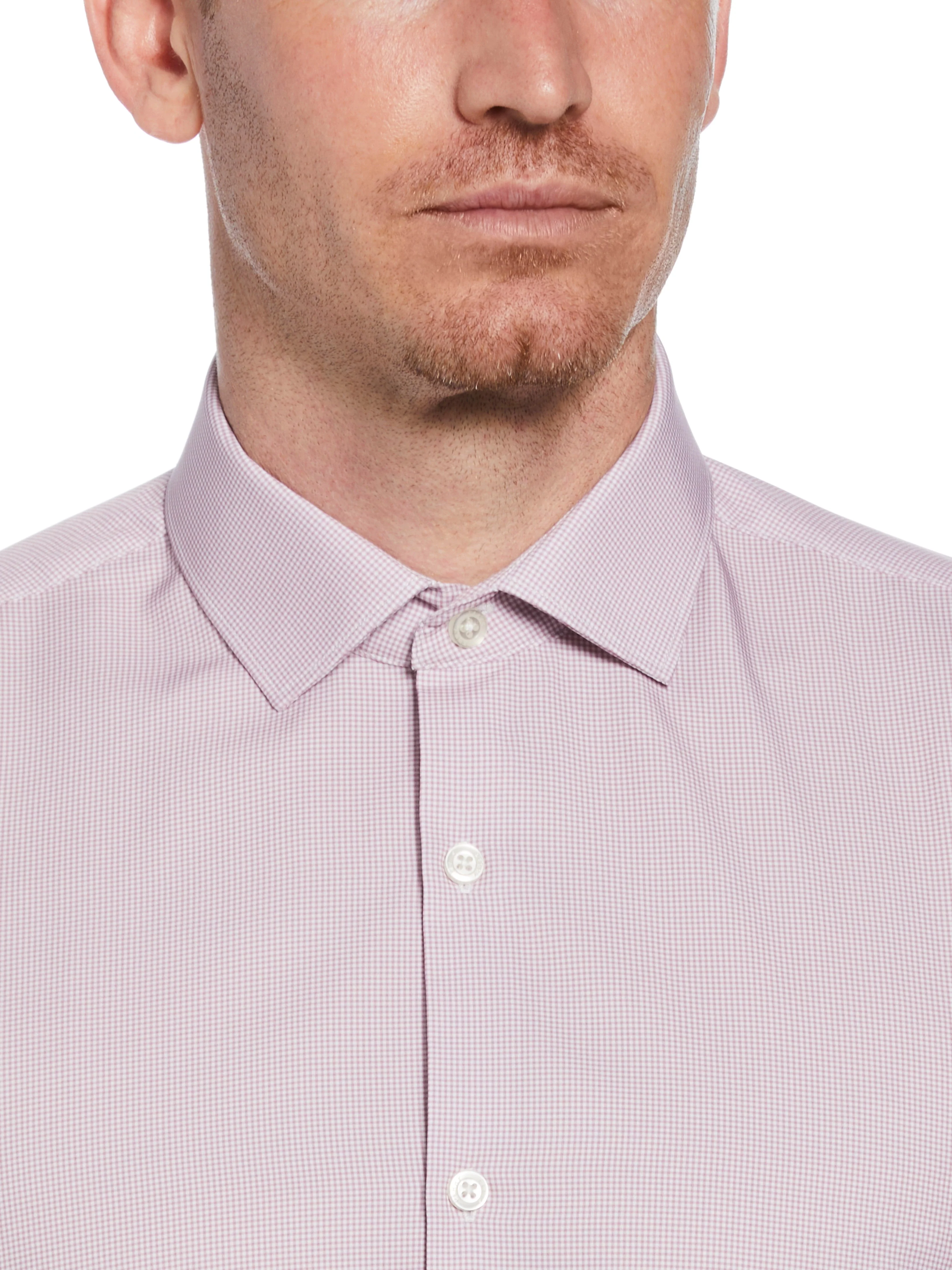 Slim Fit Button-Down Stretch Gingham Dress Shirt - Image 2