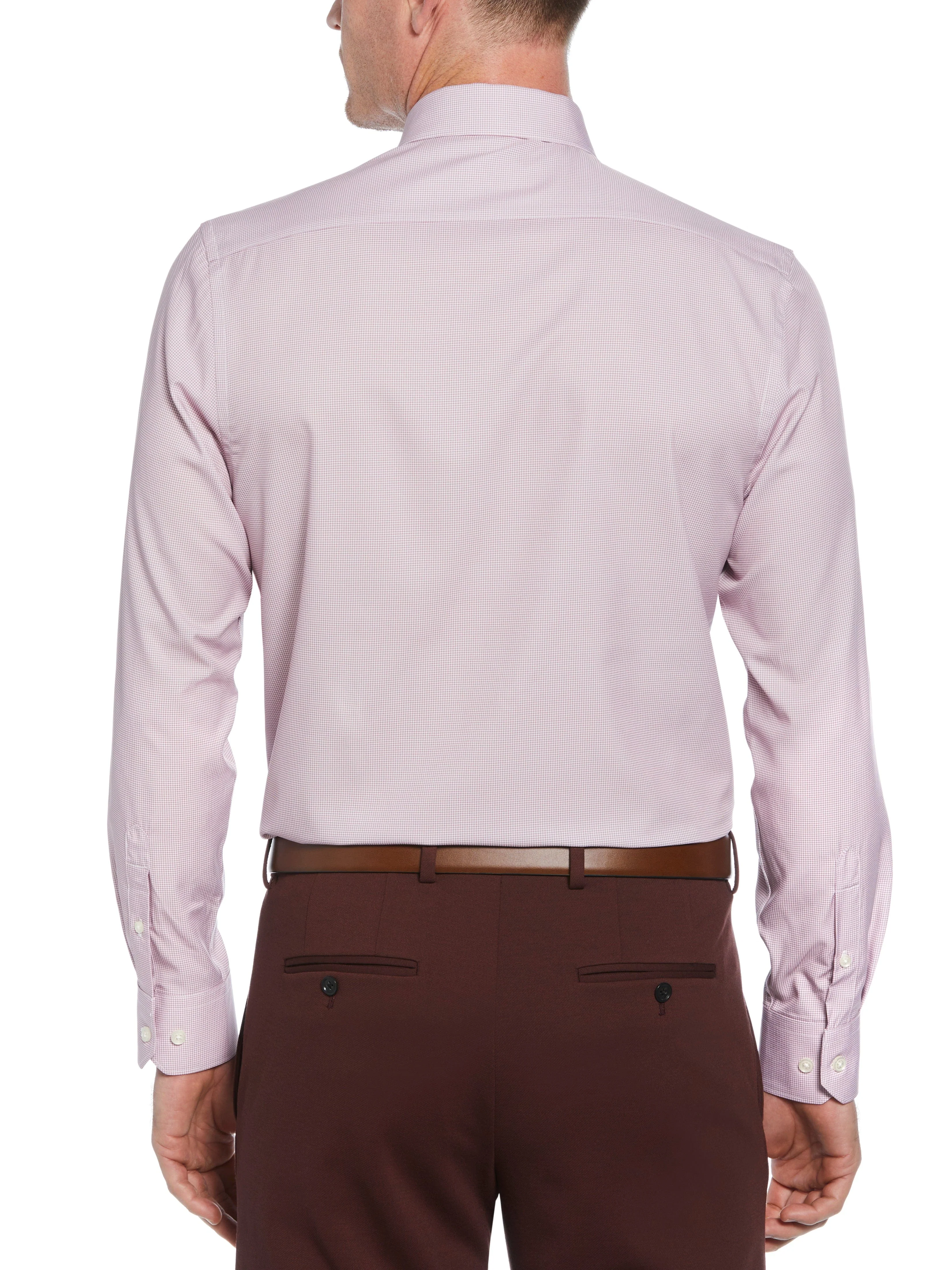 Slim Fit Button-Down Stretch Gingham Dress Shirt - Image 3