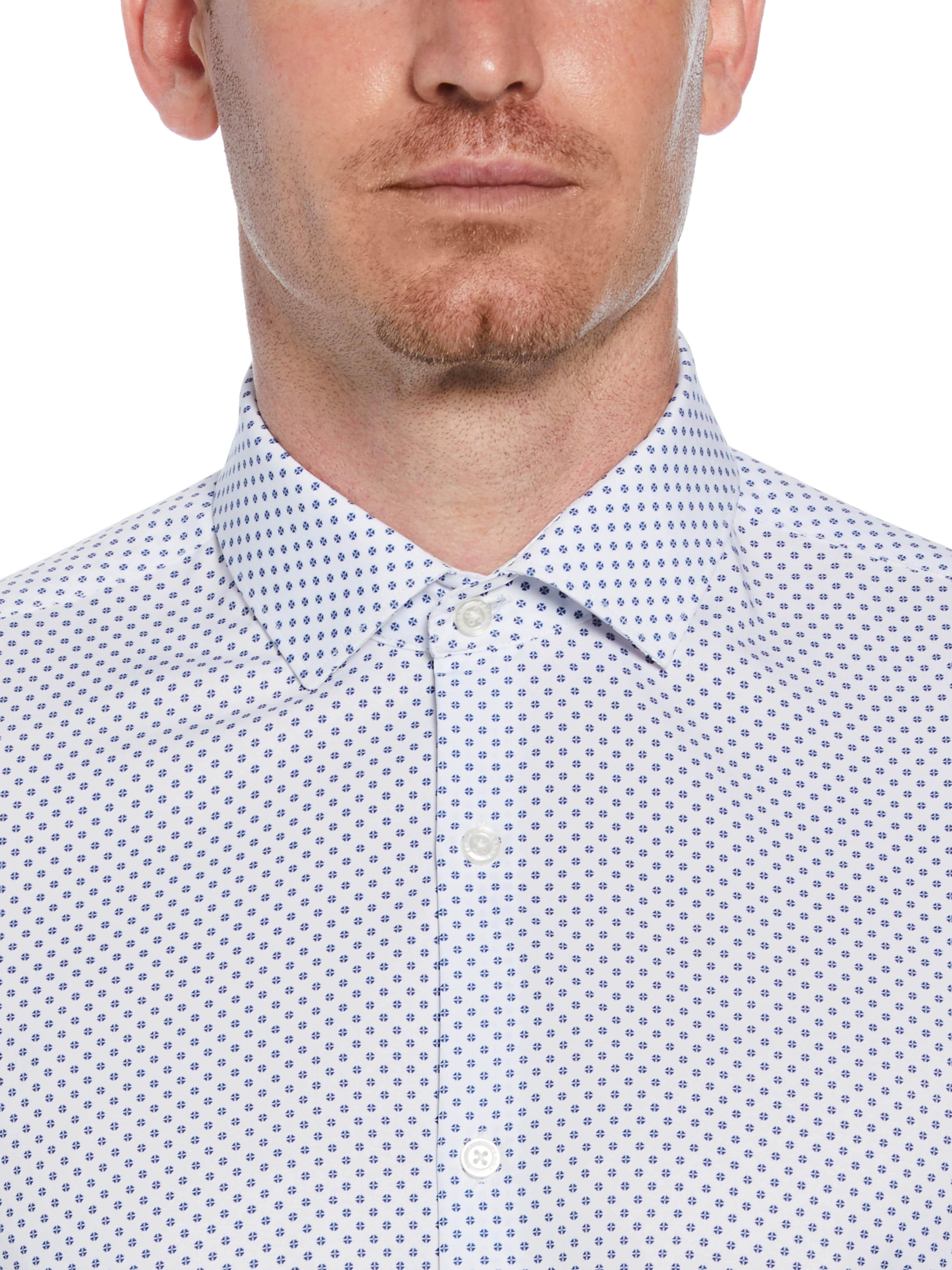 Slim Fit Stretch Button-Down Circle Print Dress Shirt - Image 2