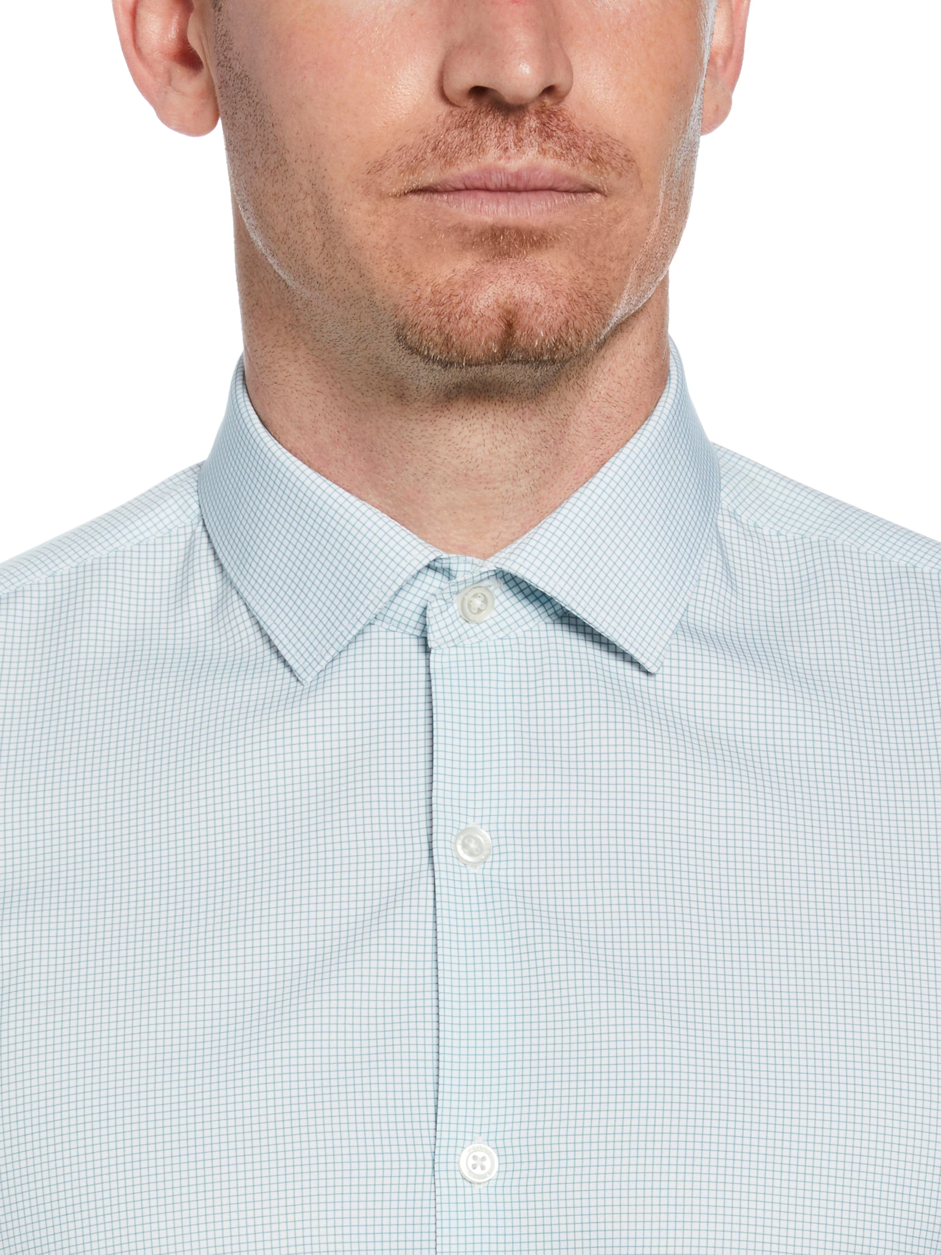Slim Fit Stretch Small Check Dress Shirt - Image 3
