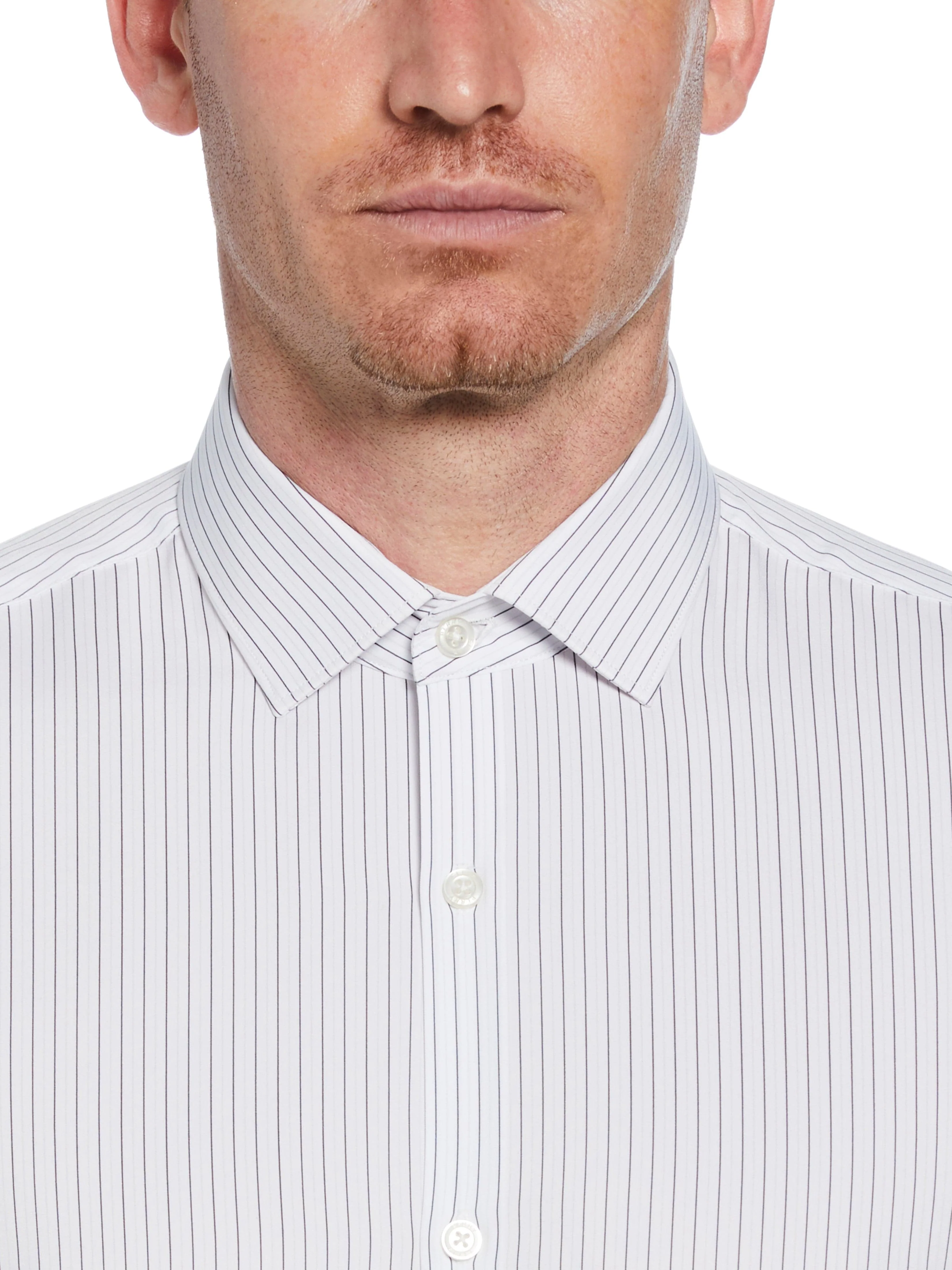 Slim Fit Button-Down Stretch Stripe Dress Shirt - Image 2
