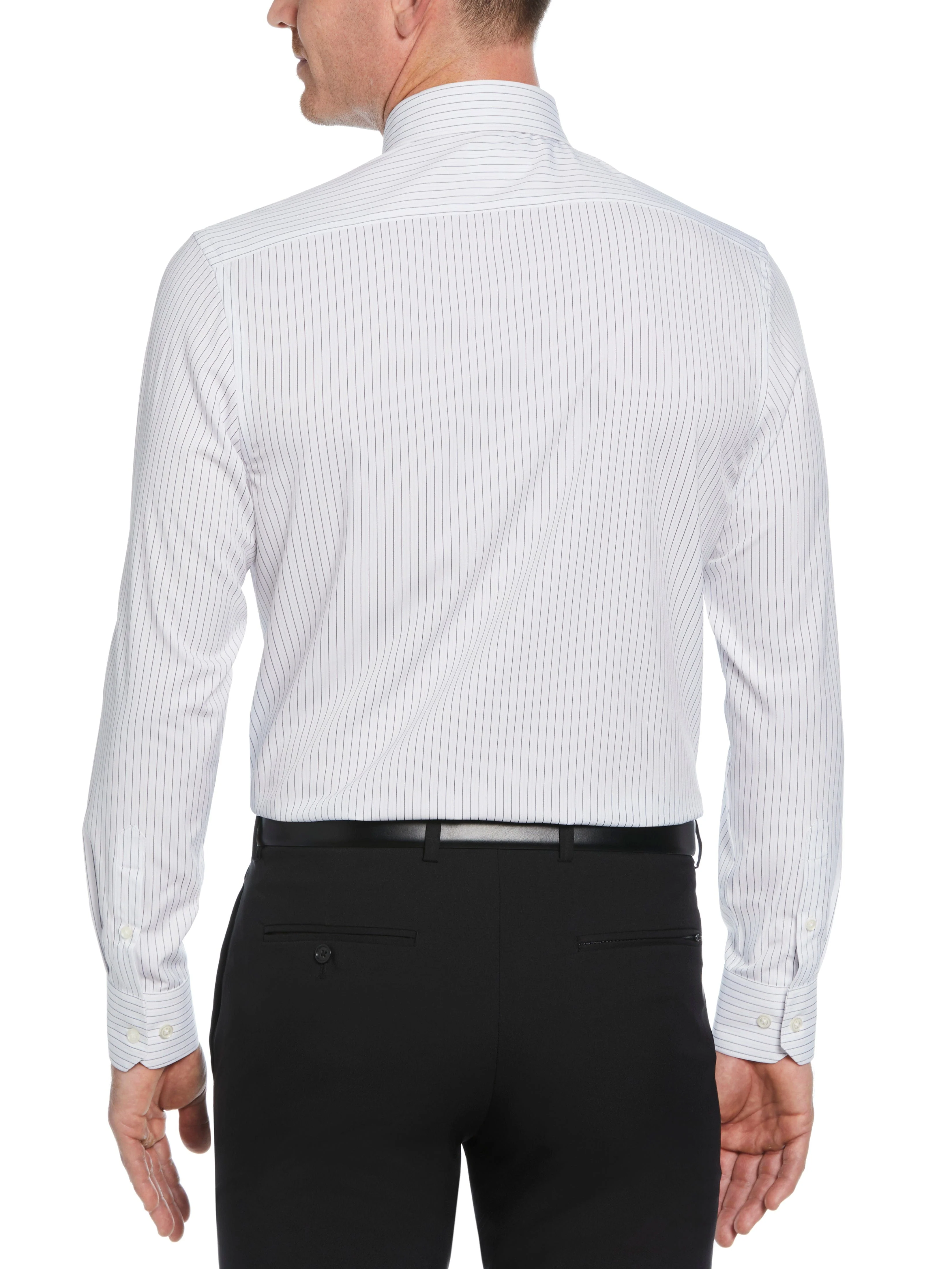 Slim Fit Button-Down Stretch Stripe Dress Shirt - Image 3
