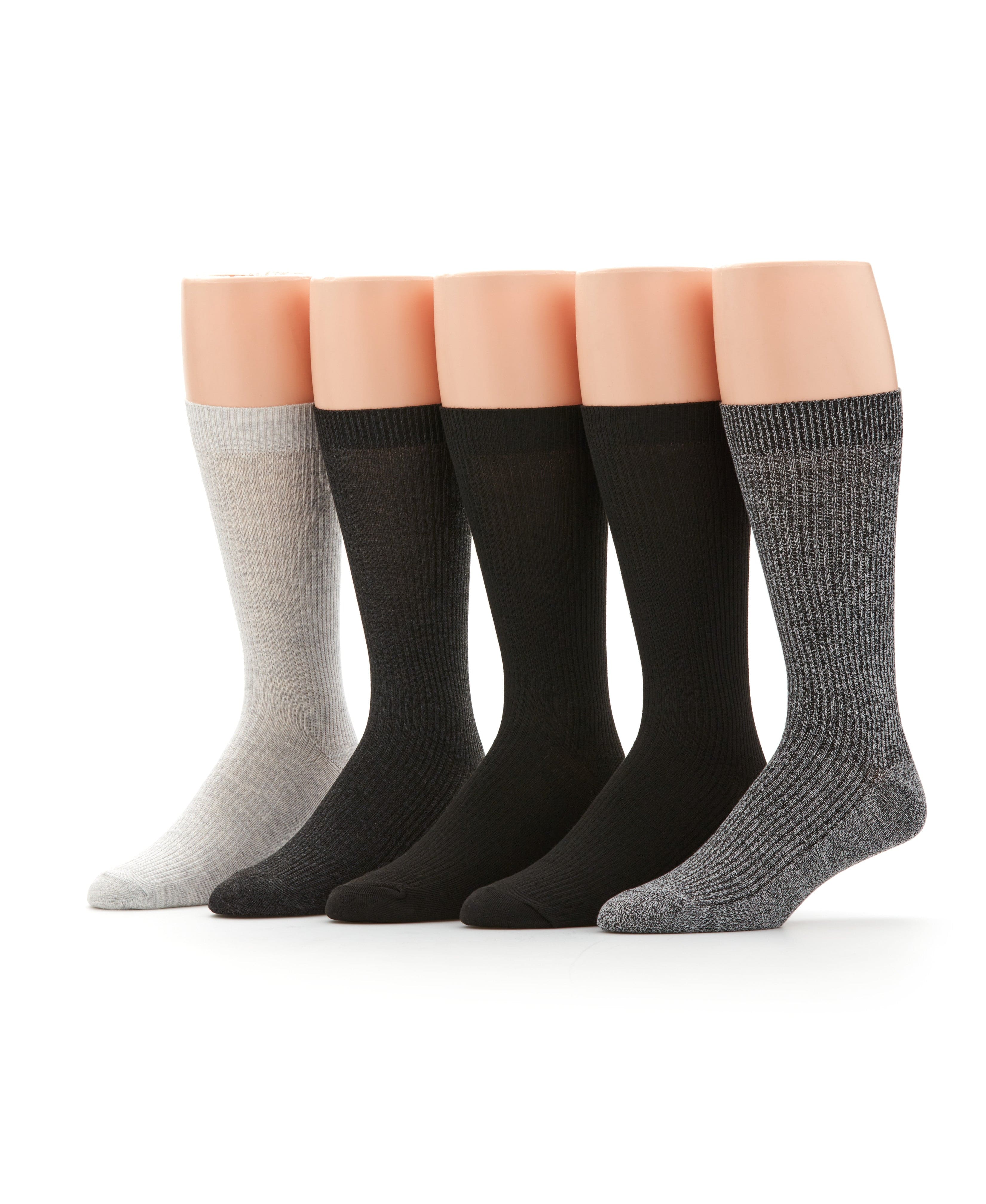 5 Pack Ribbed Crew Socks - Image 2