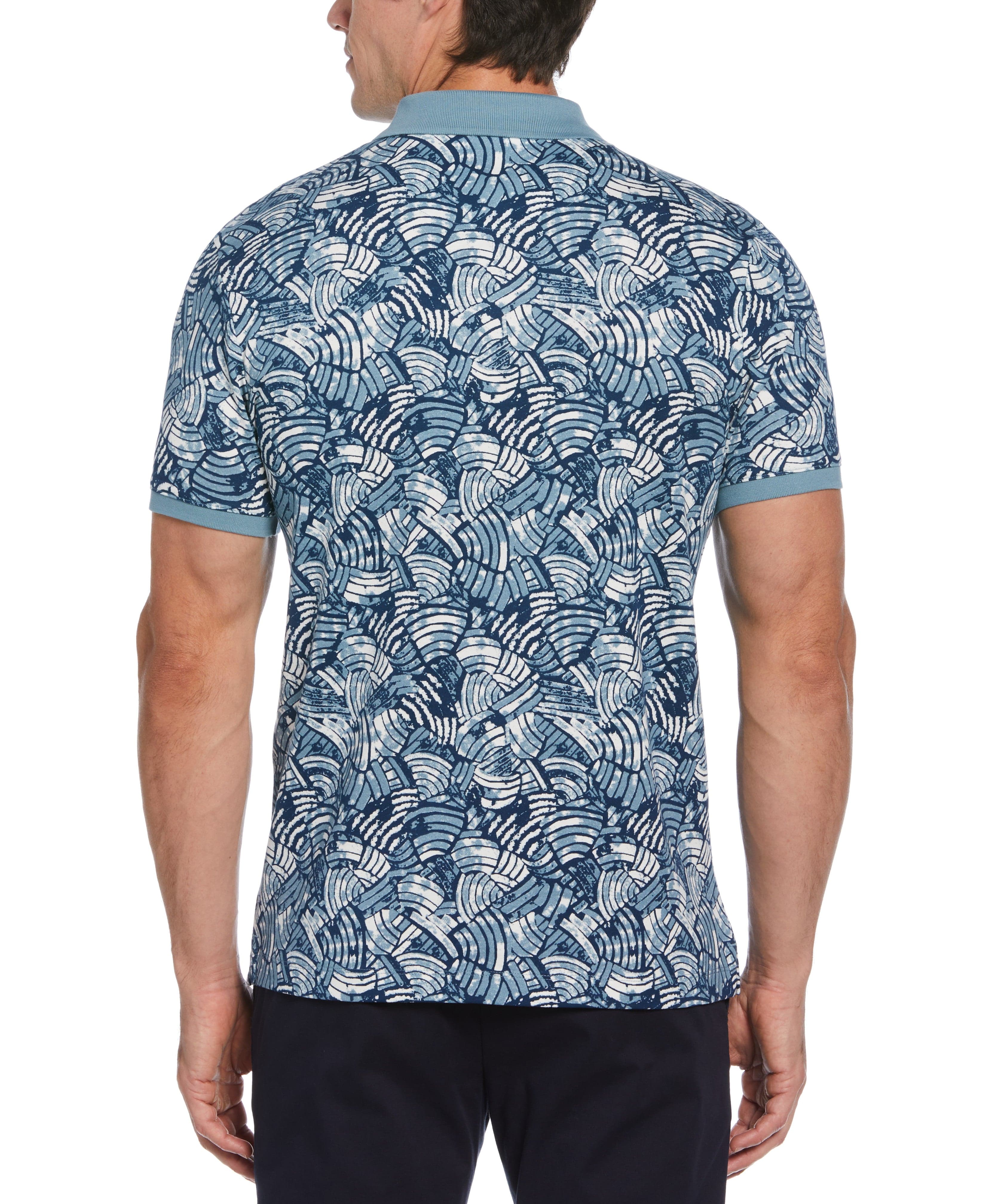 Tua X Perry Ellis Collaboration Allover Print Cotton Polo - Image 2