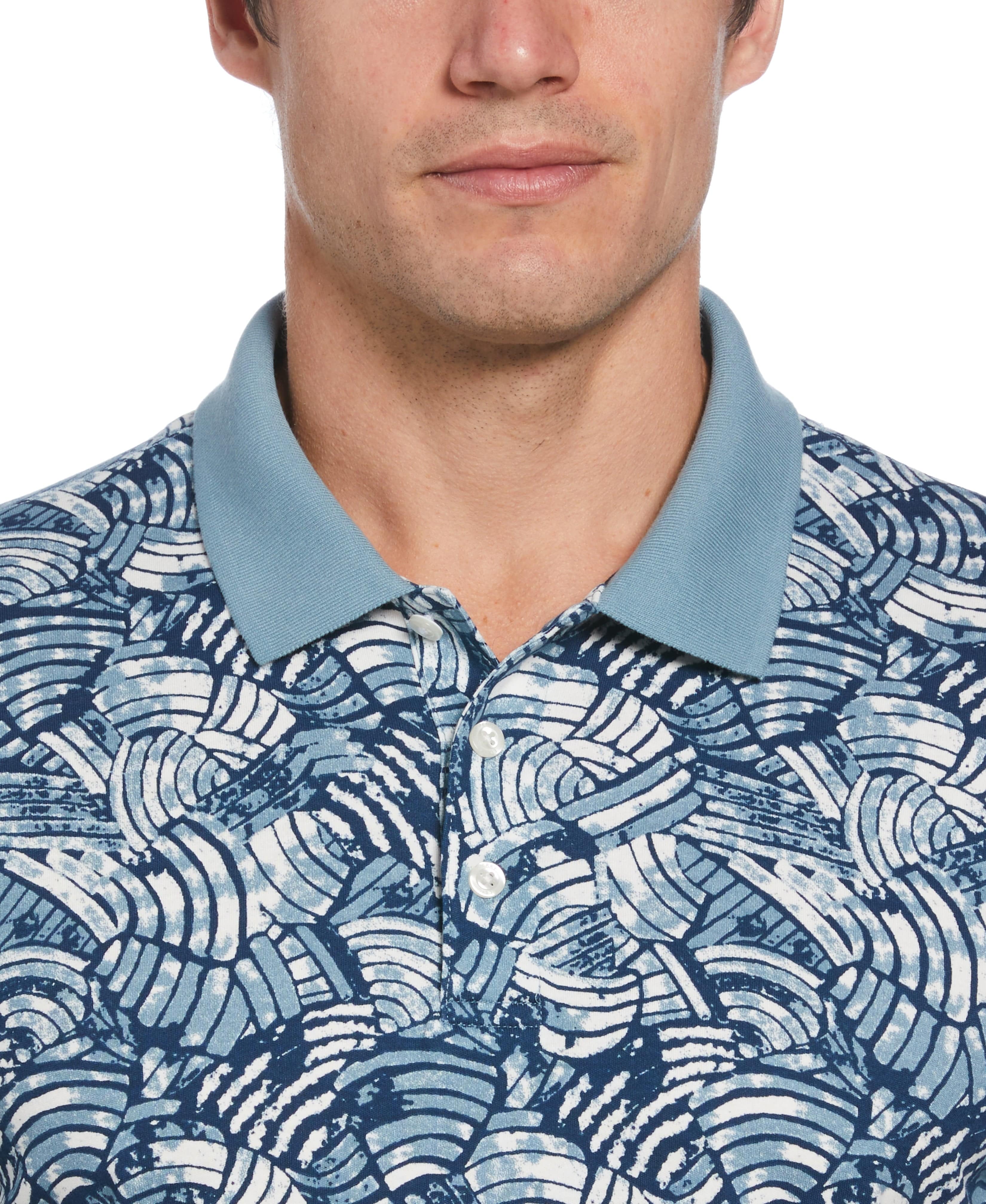 Tua X Perry Ellis Collaboration Allover Print Cotton Polo - Image 3
