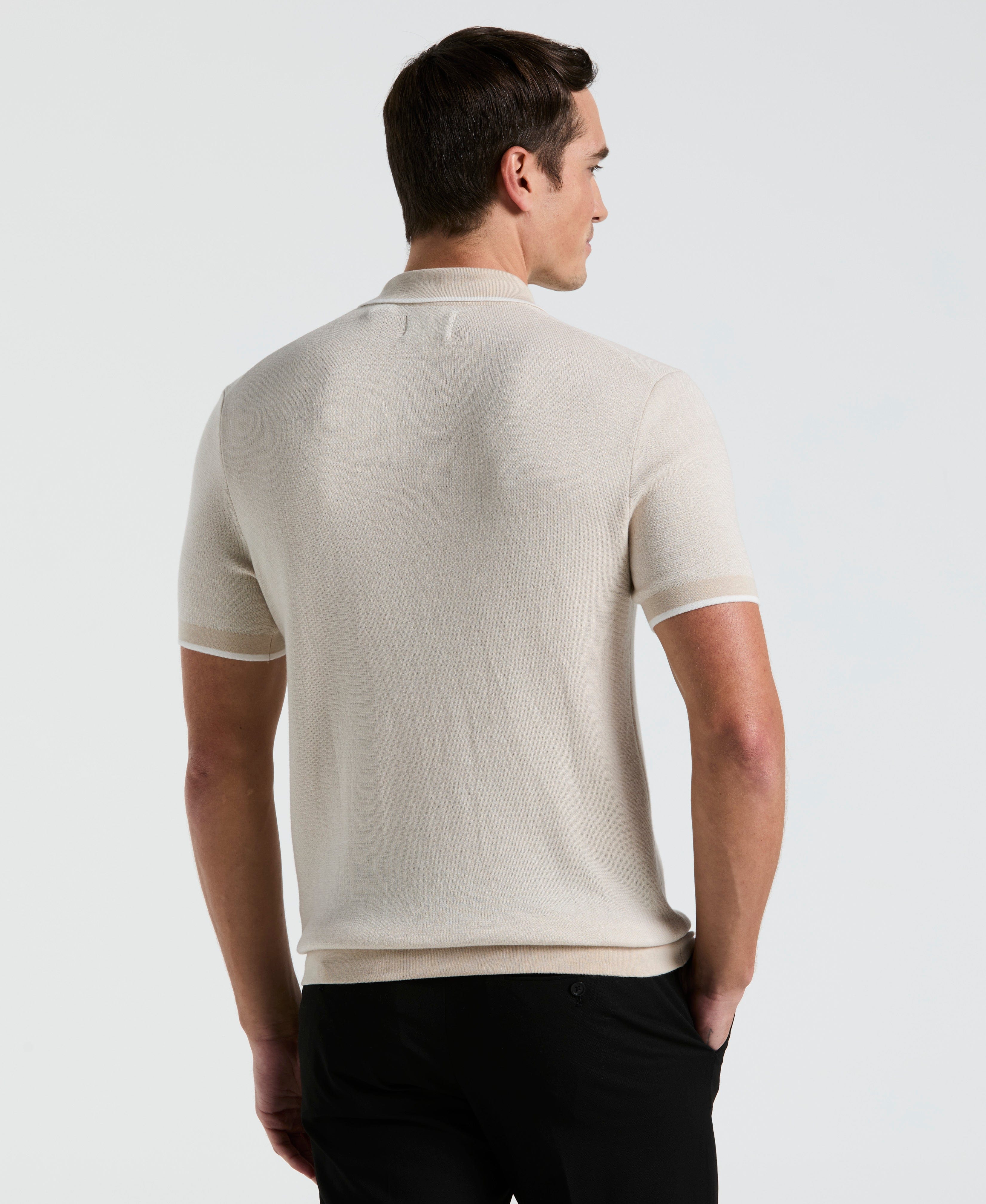 Bi-Color Stitch Zip Polo - Image 2