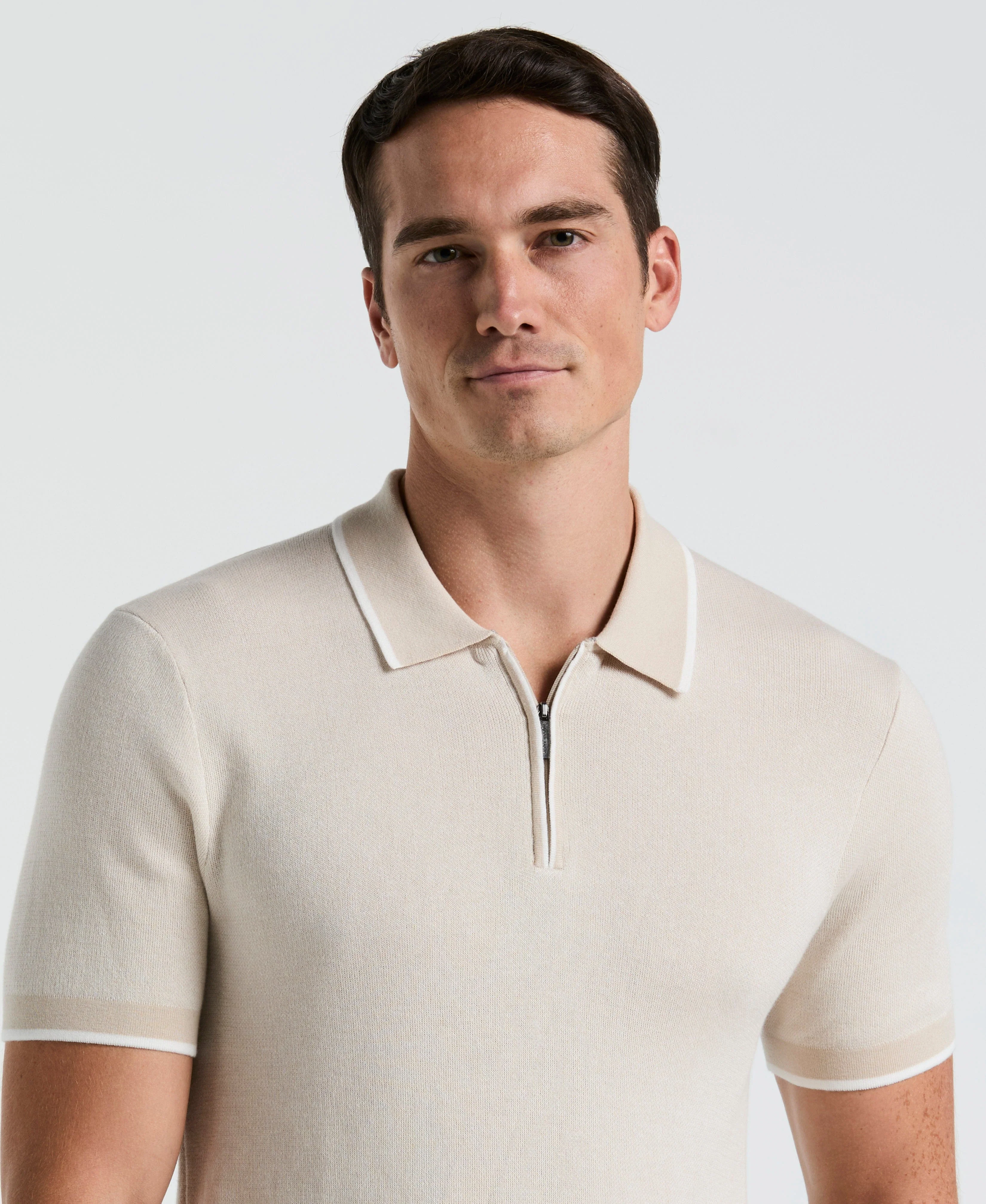 Bi-Color Stitch Zip Polo - Image 3