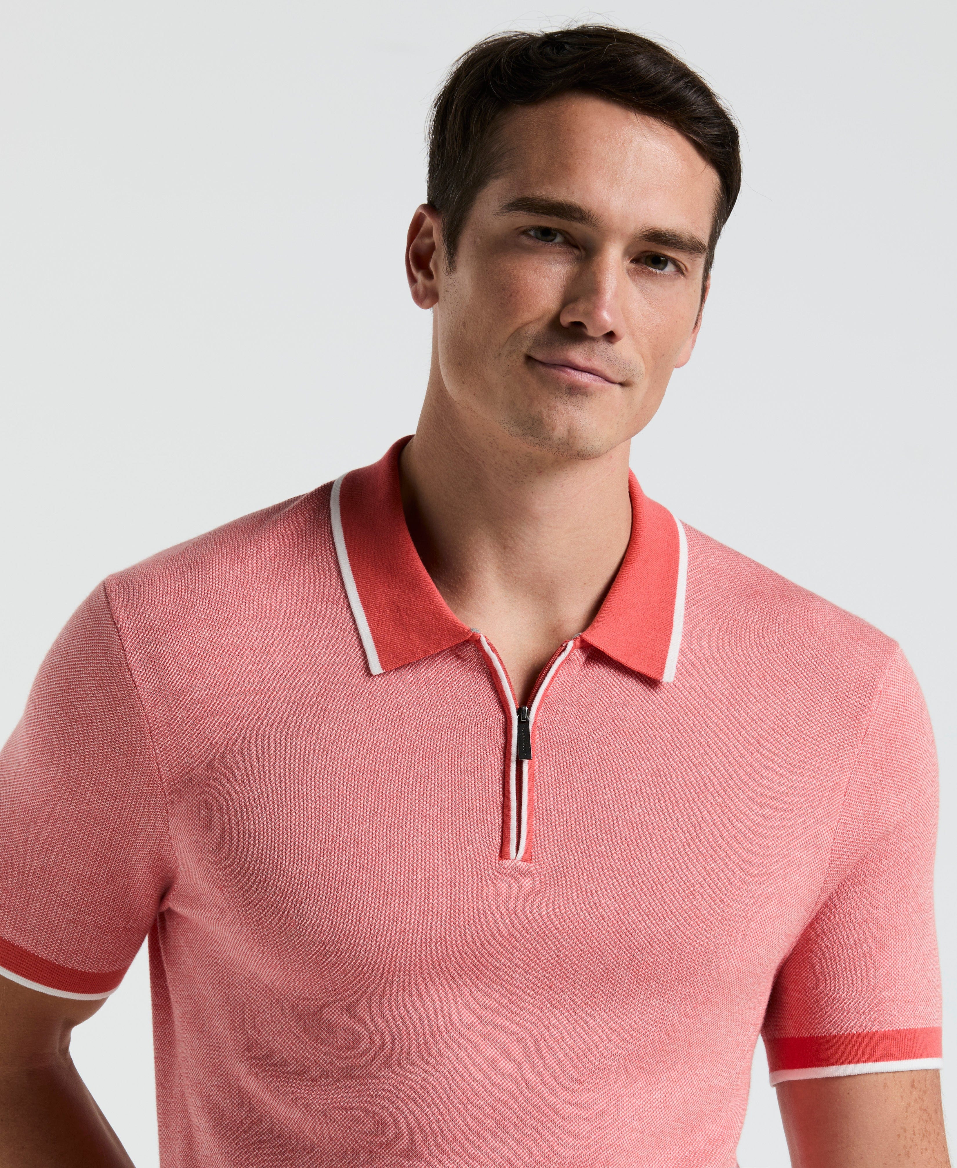 Bi-Color Stitch Zip Polo - Image 3