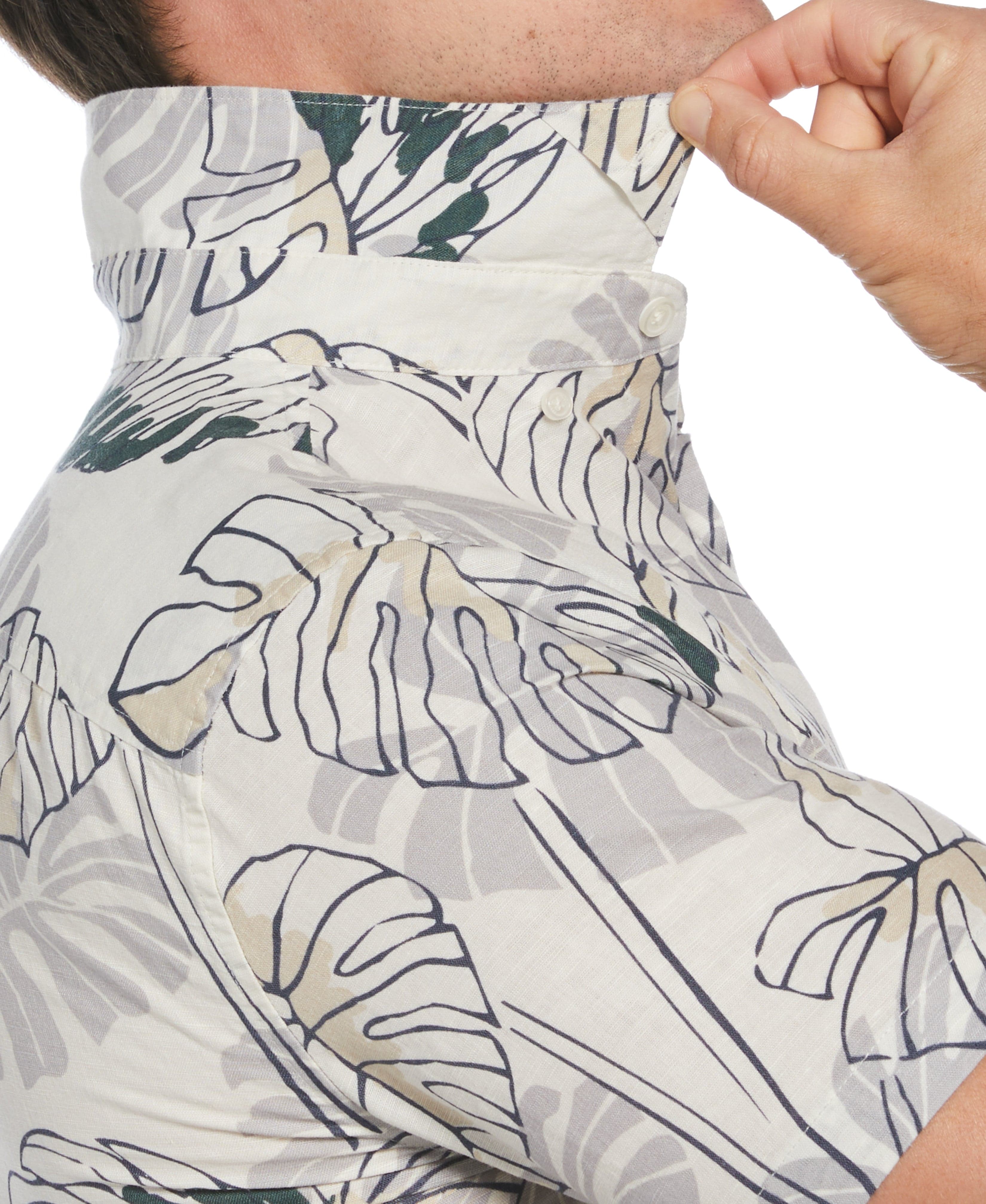 Tua X Perry Ellis Collaboration Bold Leaf Linen Blend Print Shirt - Image 3
