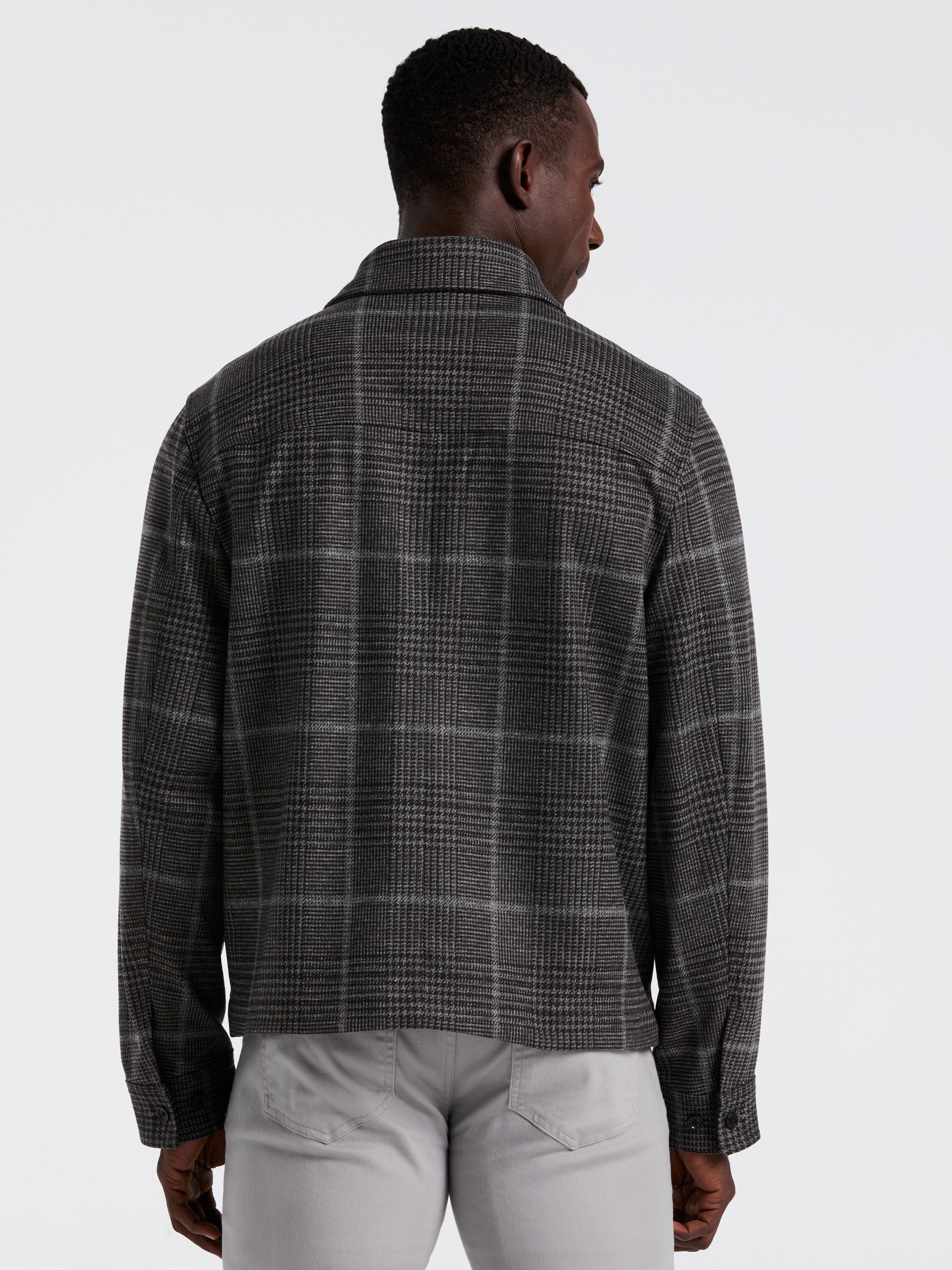 Plaid Print Knit Jacket - Image 3