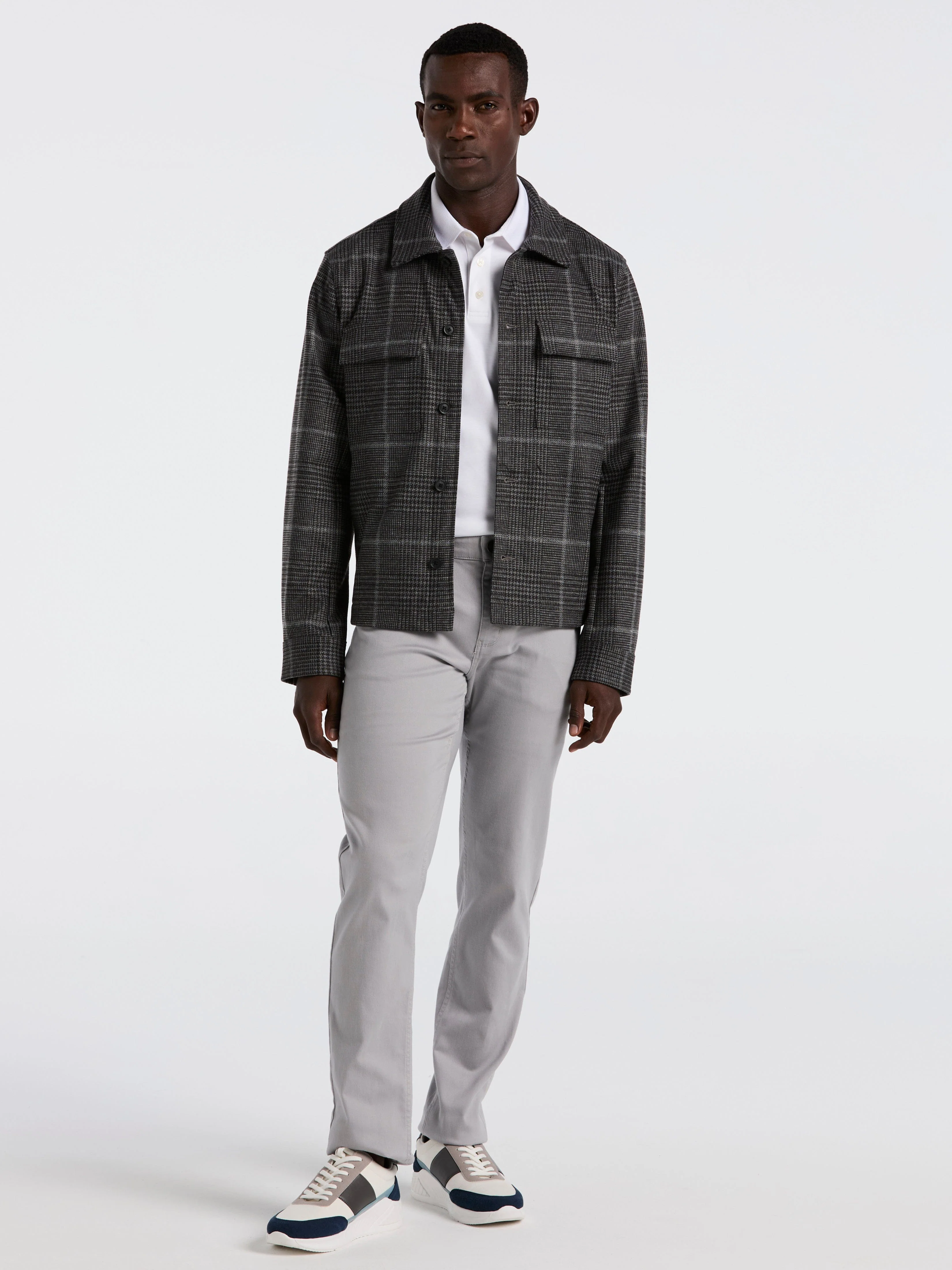 Plaid Print Knit Jacket - Image 4