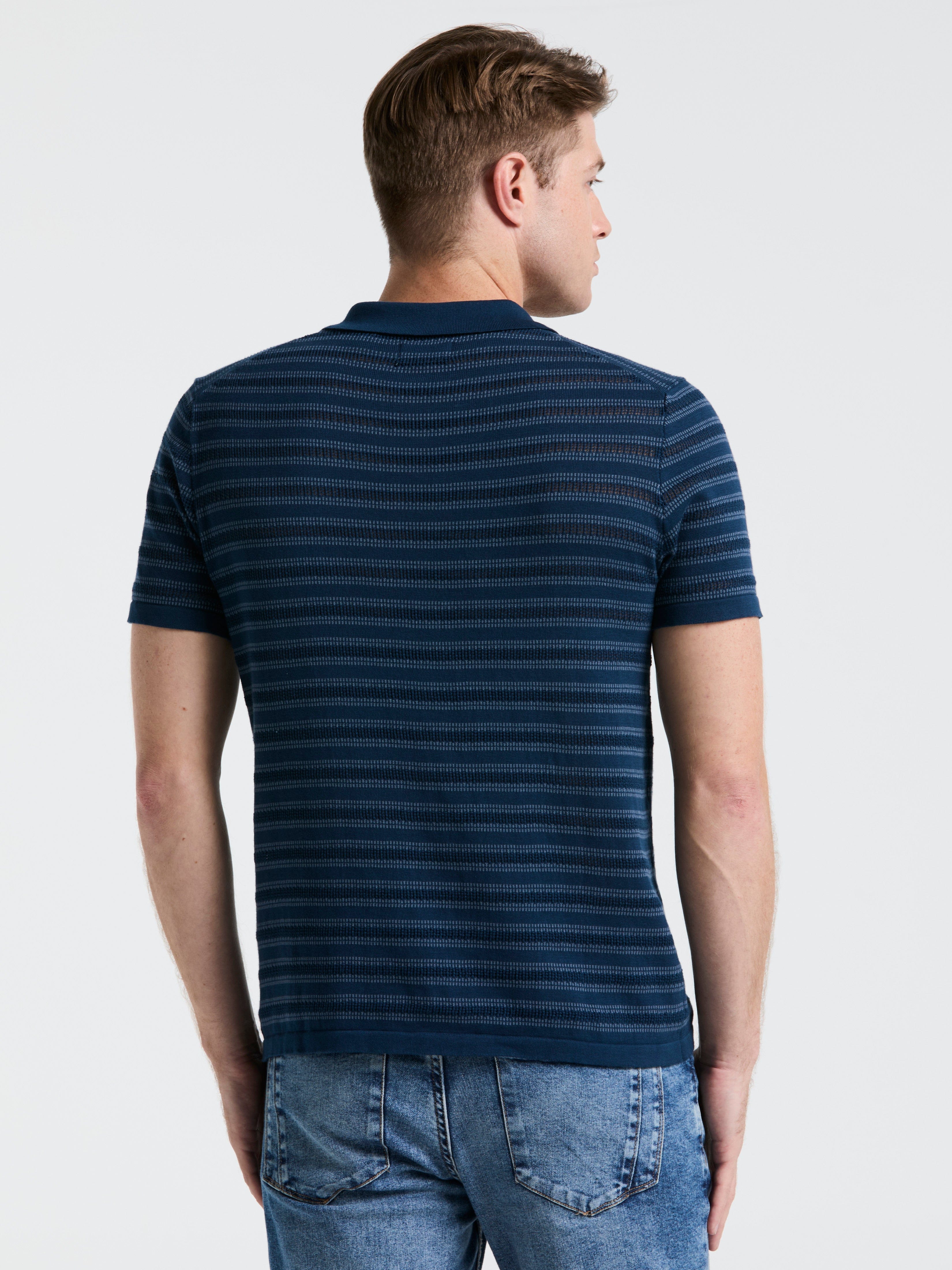 Button-Front Striped Polo Sweater - Image 3