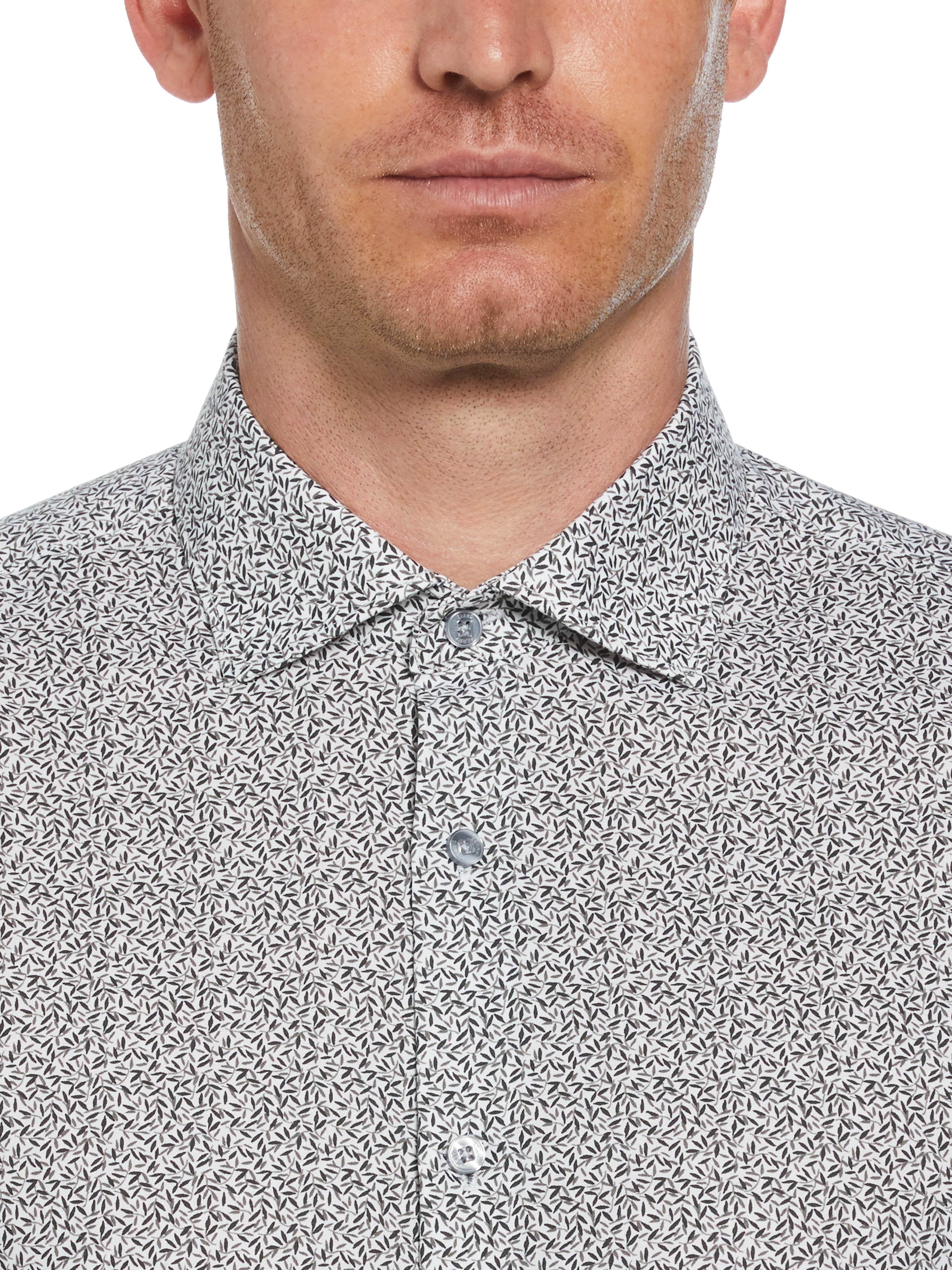 Slim Fit Button-Down Camo Floral Pattern Dress Shirt - Image 3