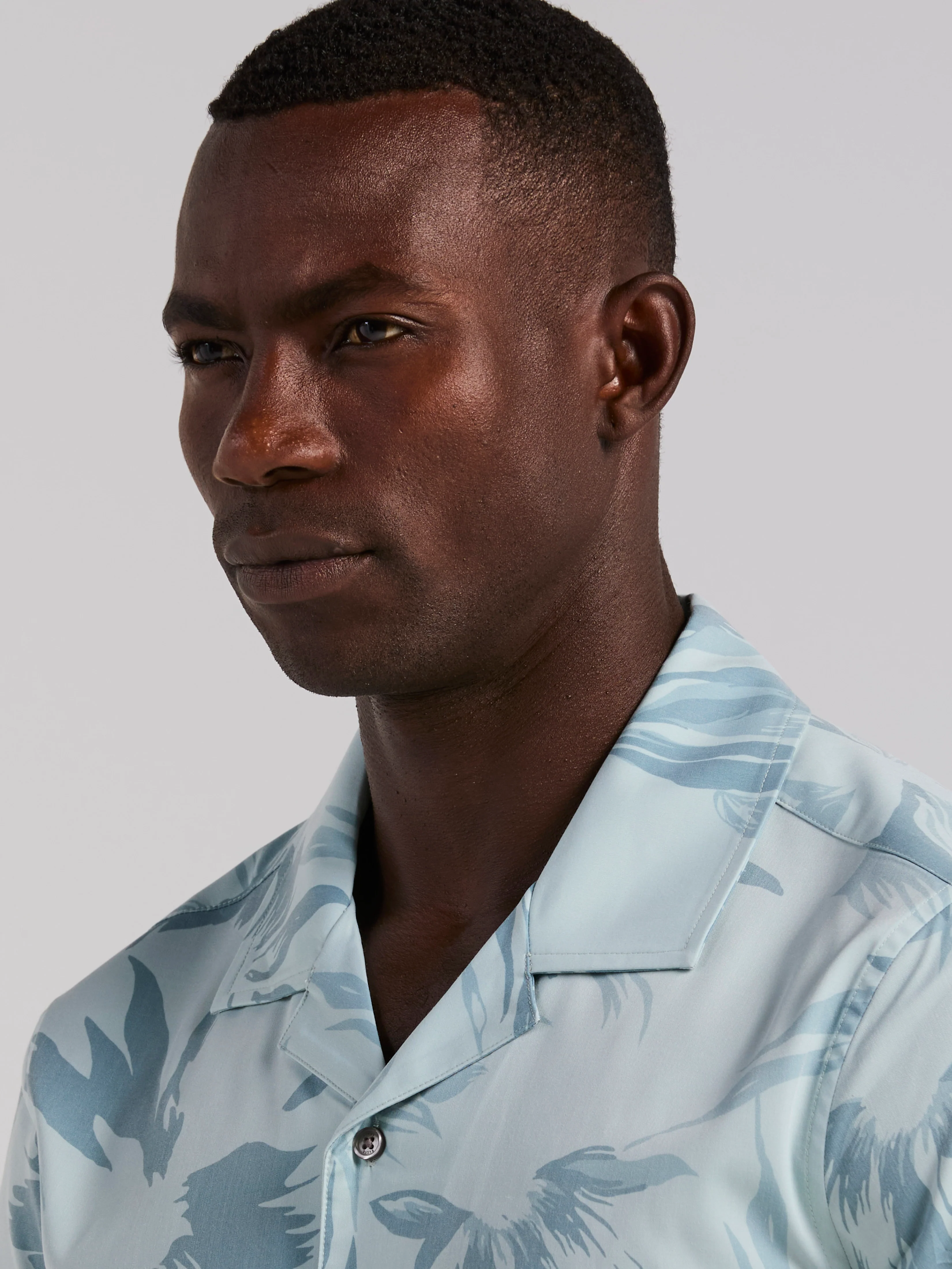 Camp Collar Floral Print Soft Touch Shirt - Image 2