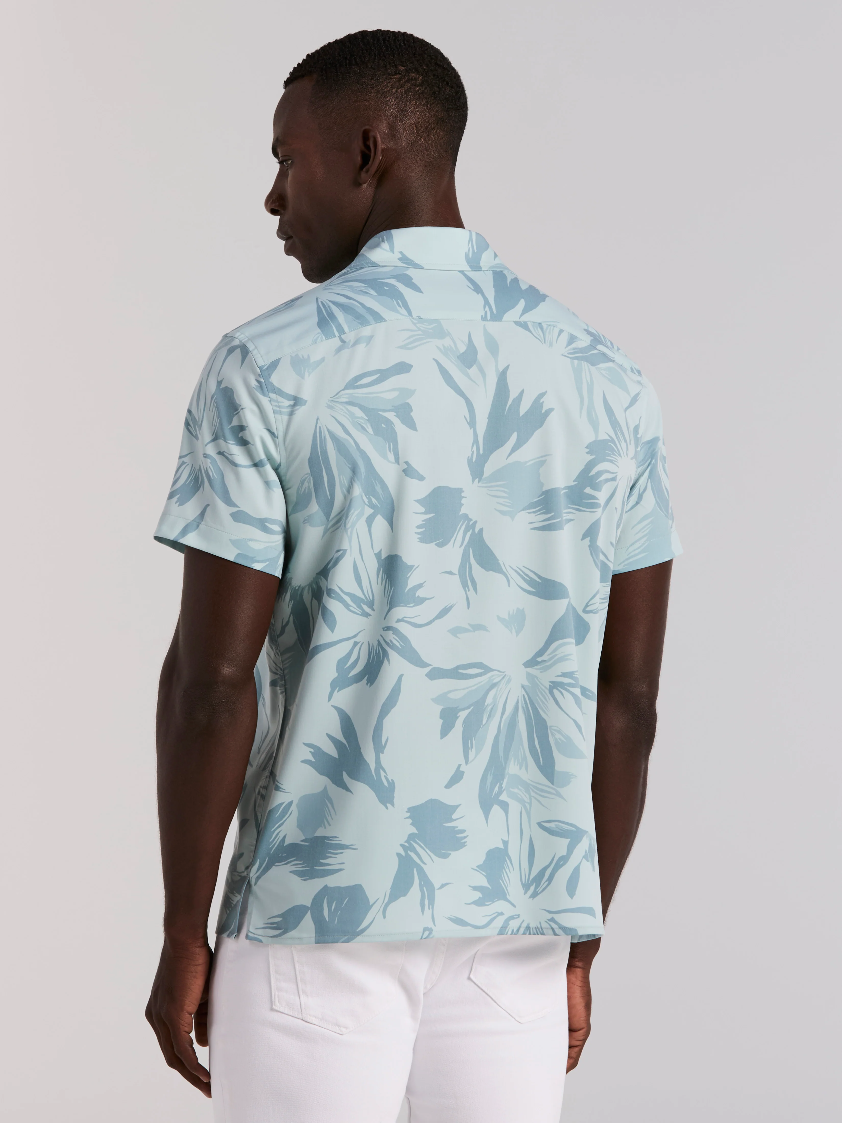 Camp Collar Floral Print Soft Touch Shirt - Image 4