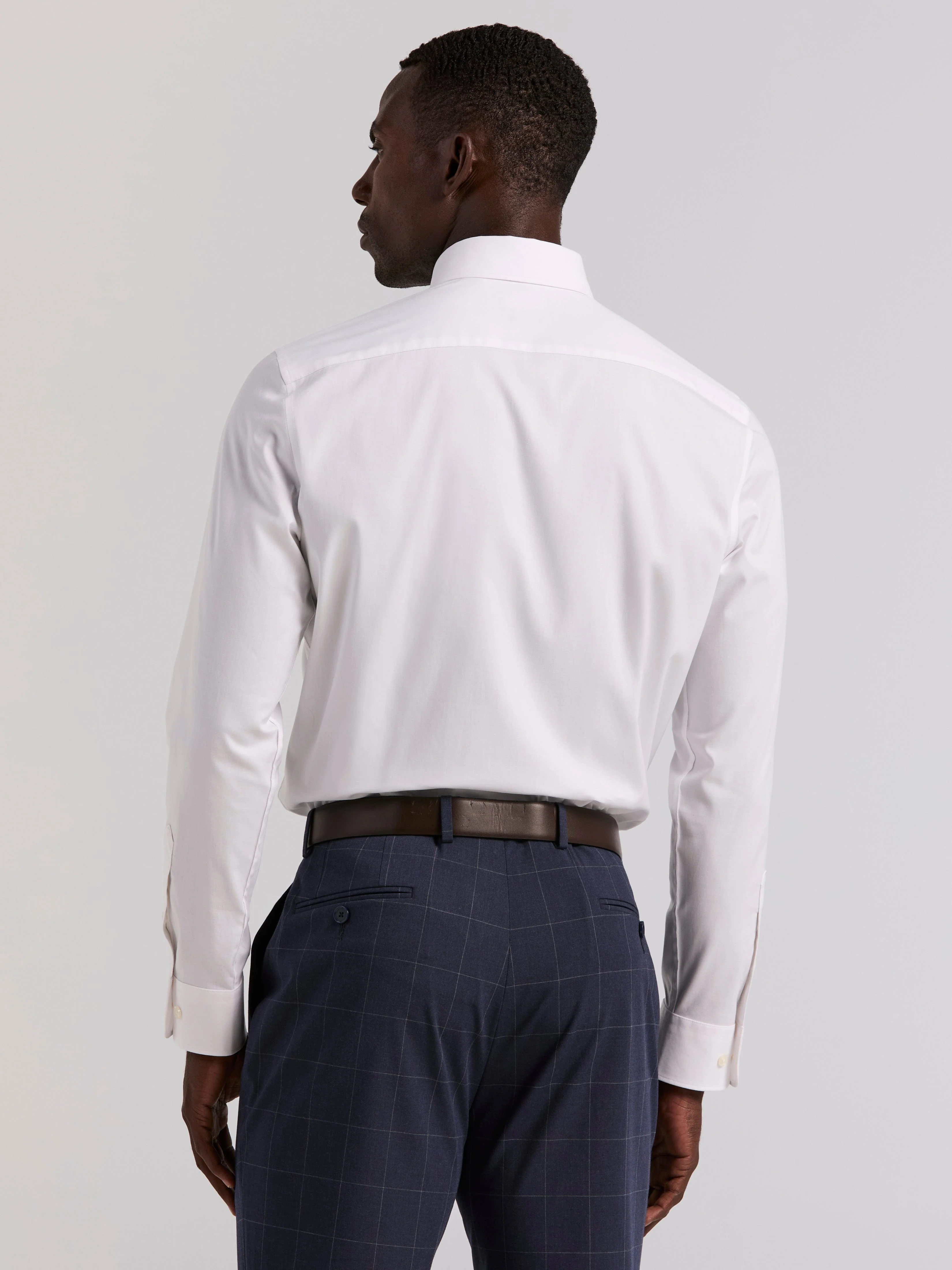 Cotton Blend Slim Fit Dress Shirt - Image 3