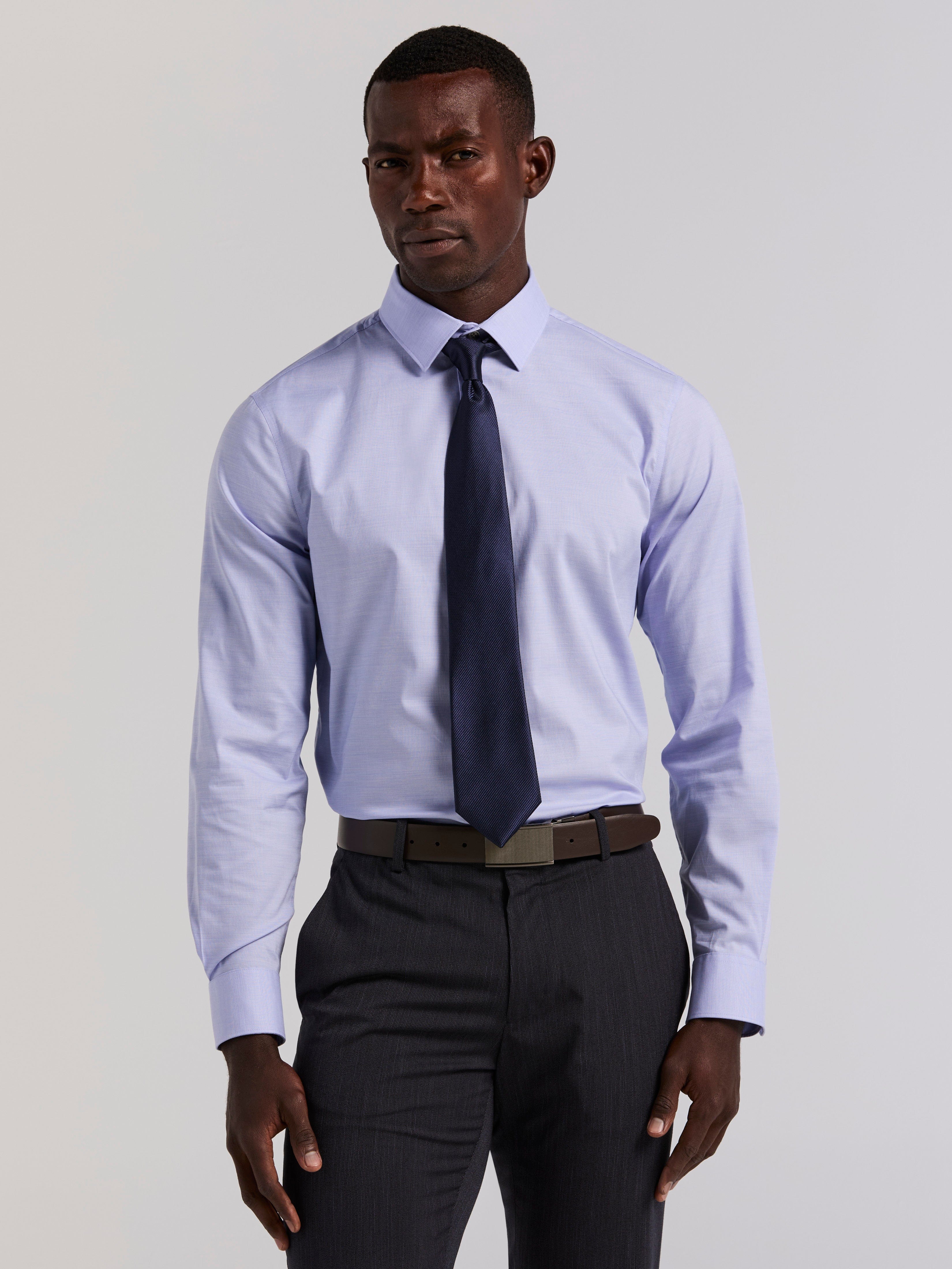 Cotton Blend Slim Fit Dress Shirt - Image 6