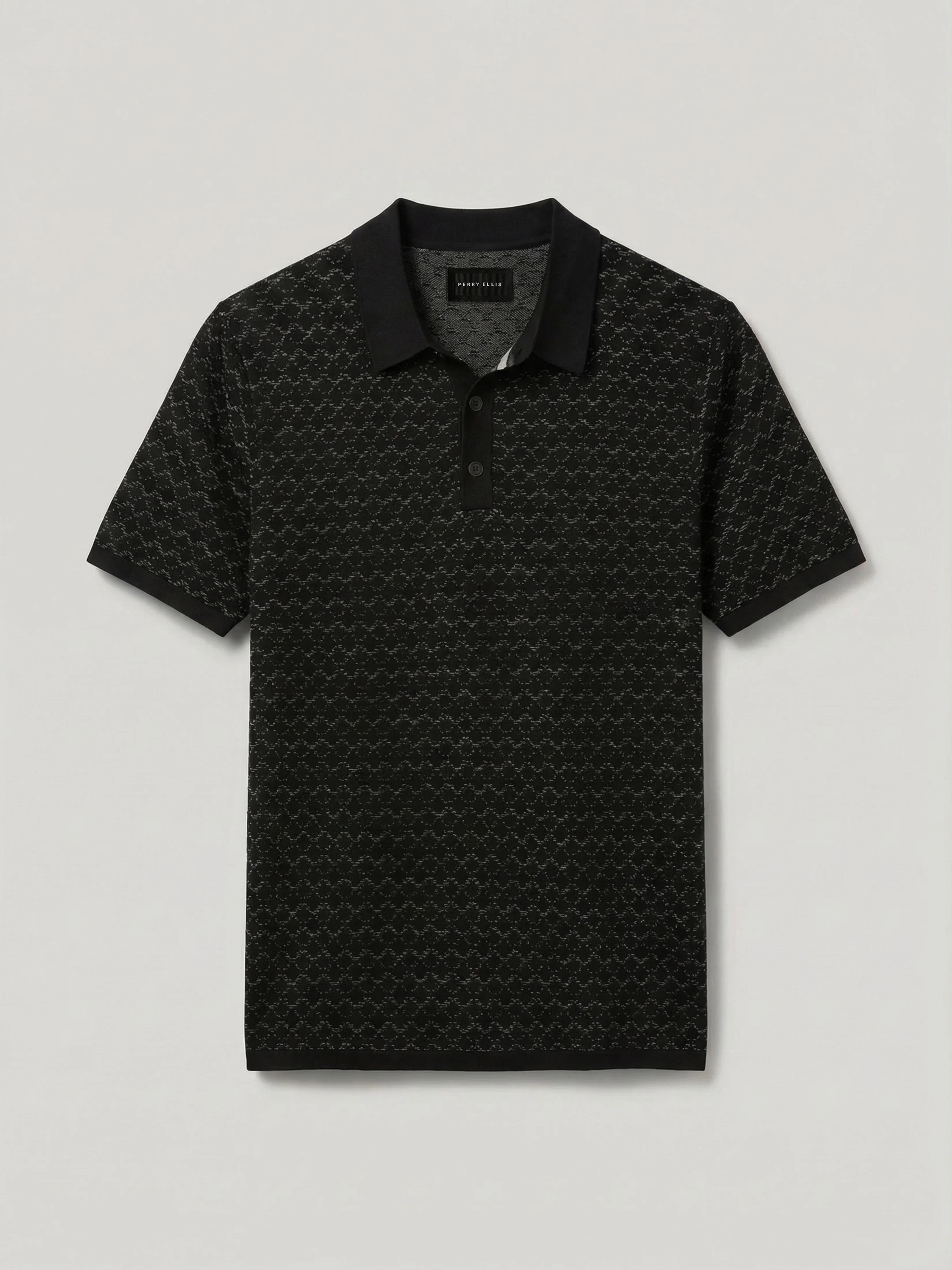 Cotton Jacquard 3 Button Sweater Polo - Image 6