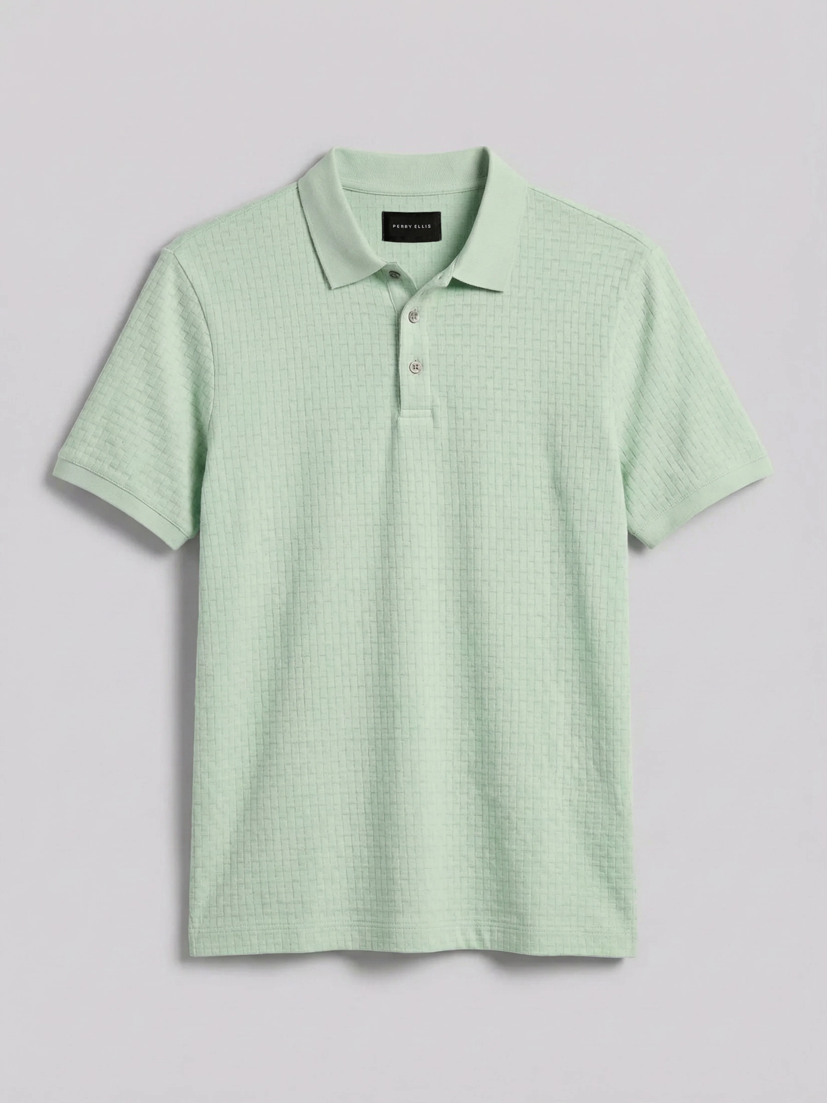 Textured Geometric 3 Button Polo - Image 12