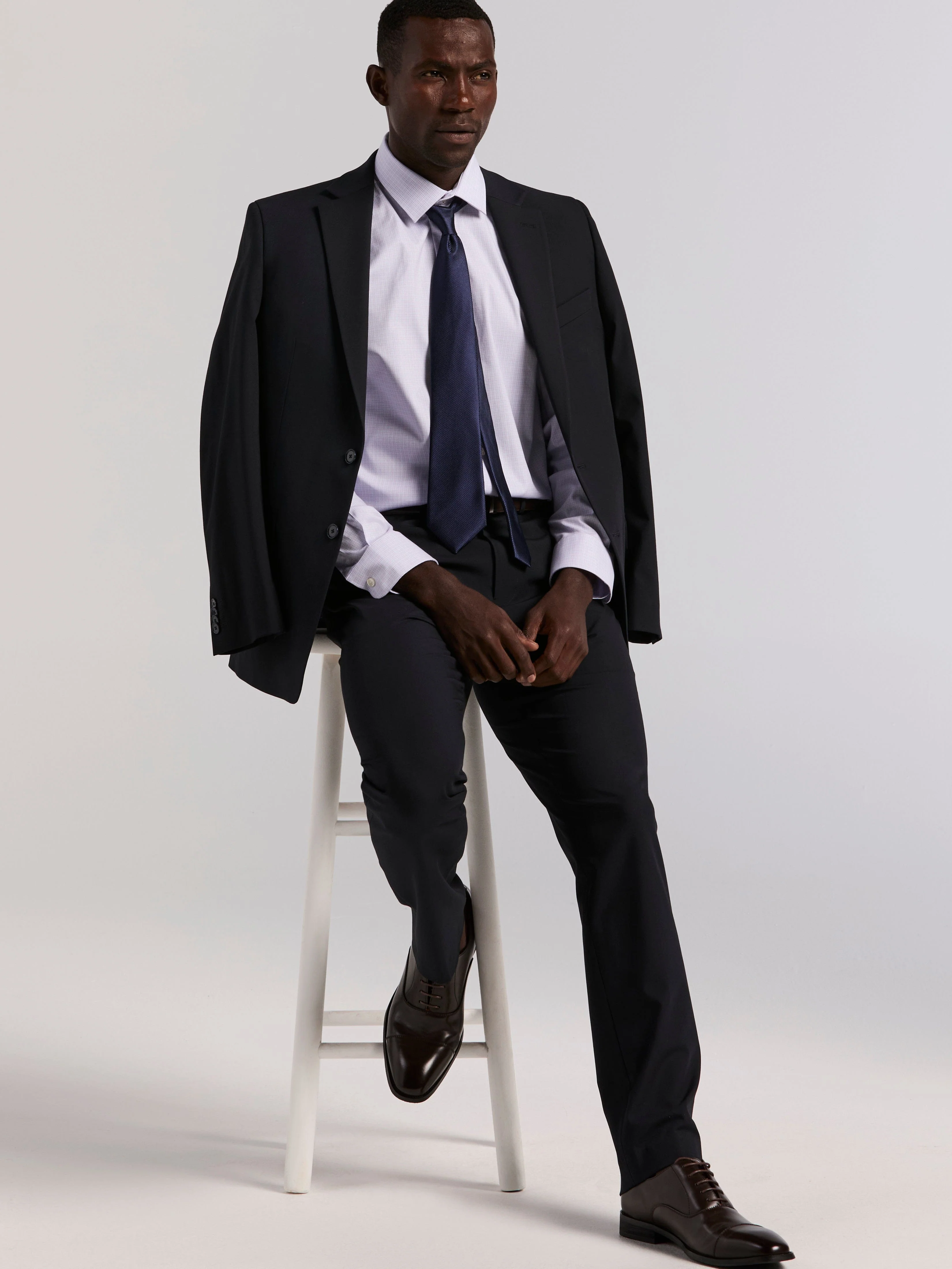 Cotton Mini Plaid Slim Fit Dress Shirt - Image 5