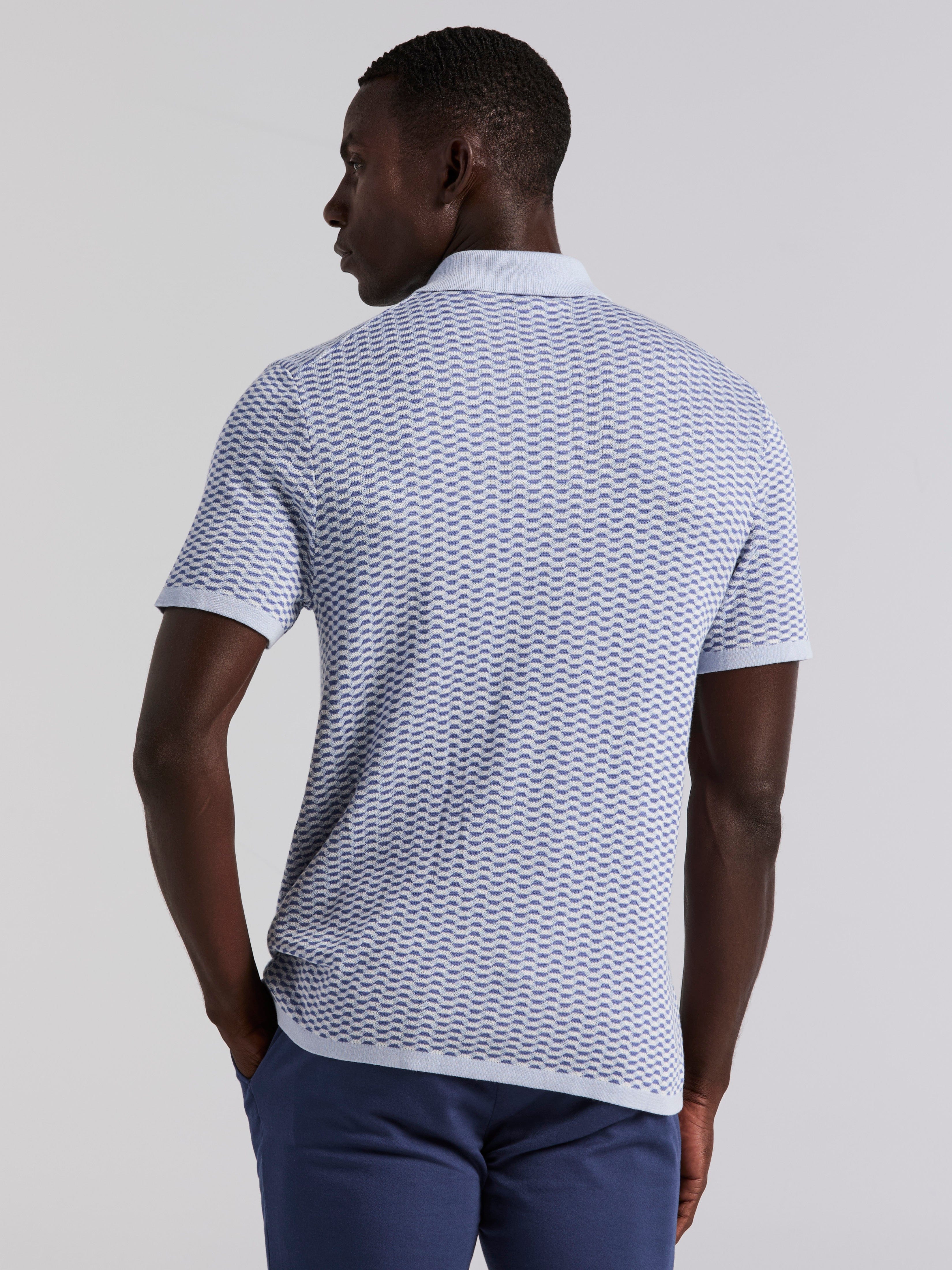 Cotton Modal Geo Polo Sweater - Image 3