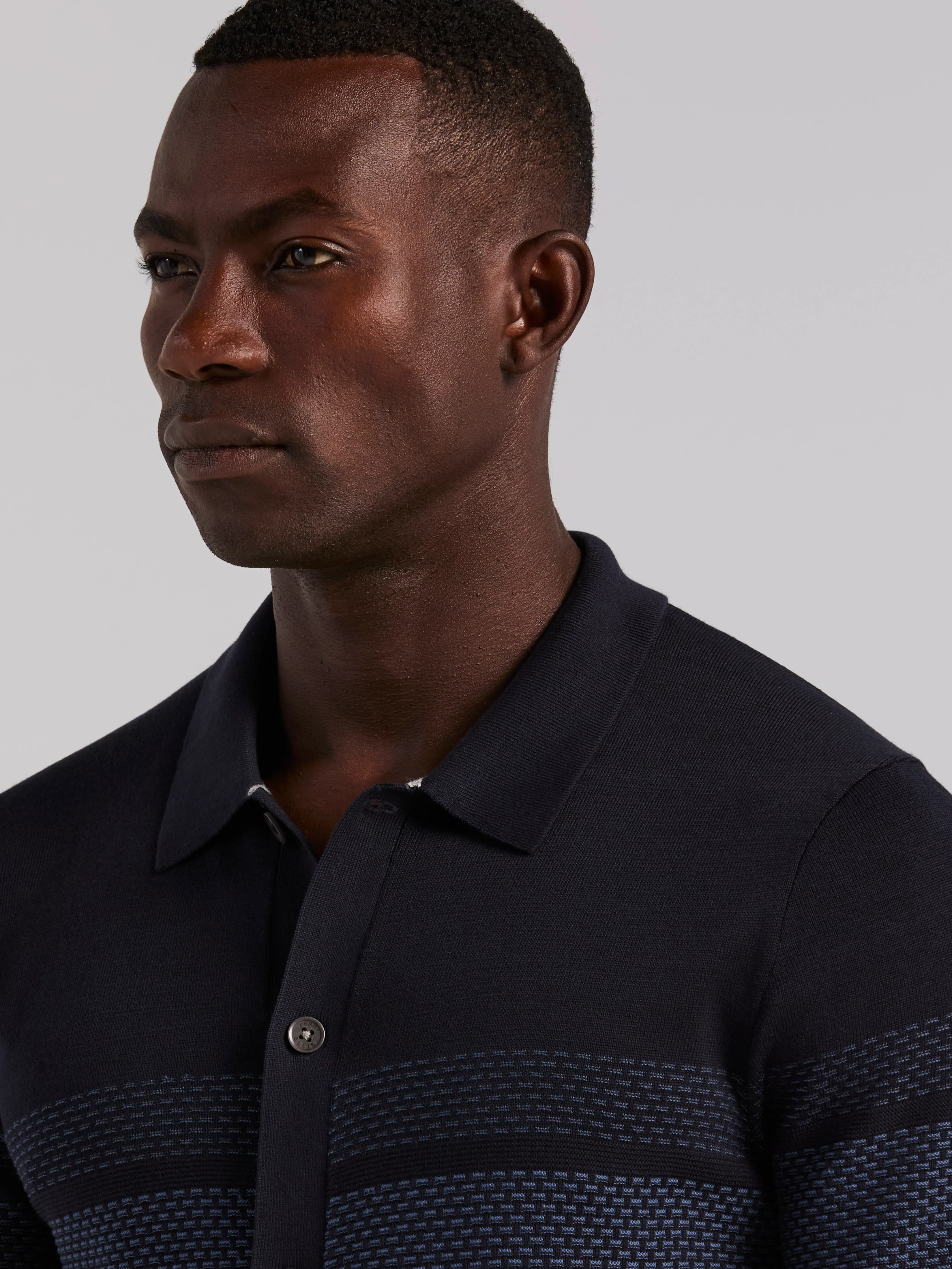 Cotton Modal Textured Button Front Sweater - Image 2