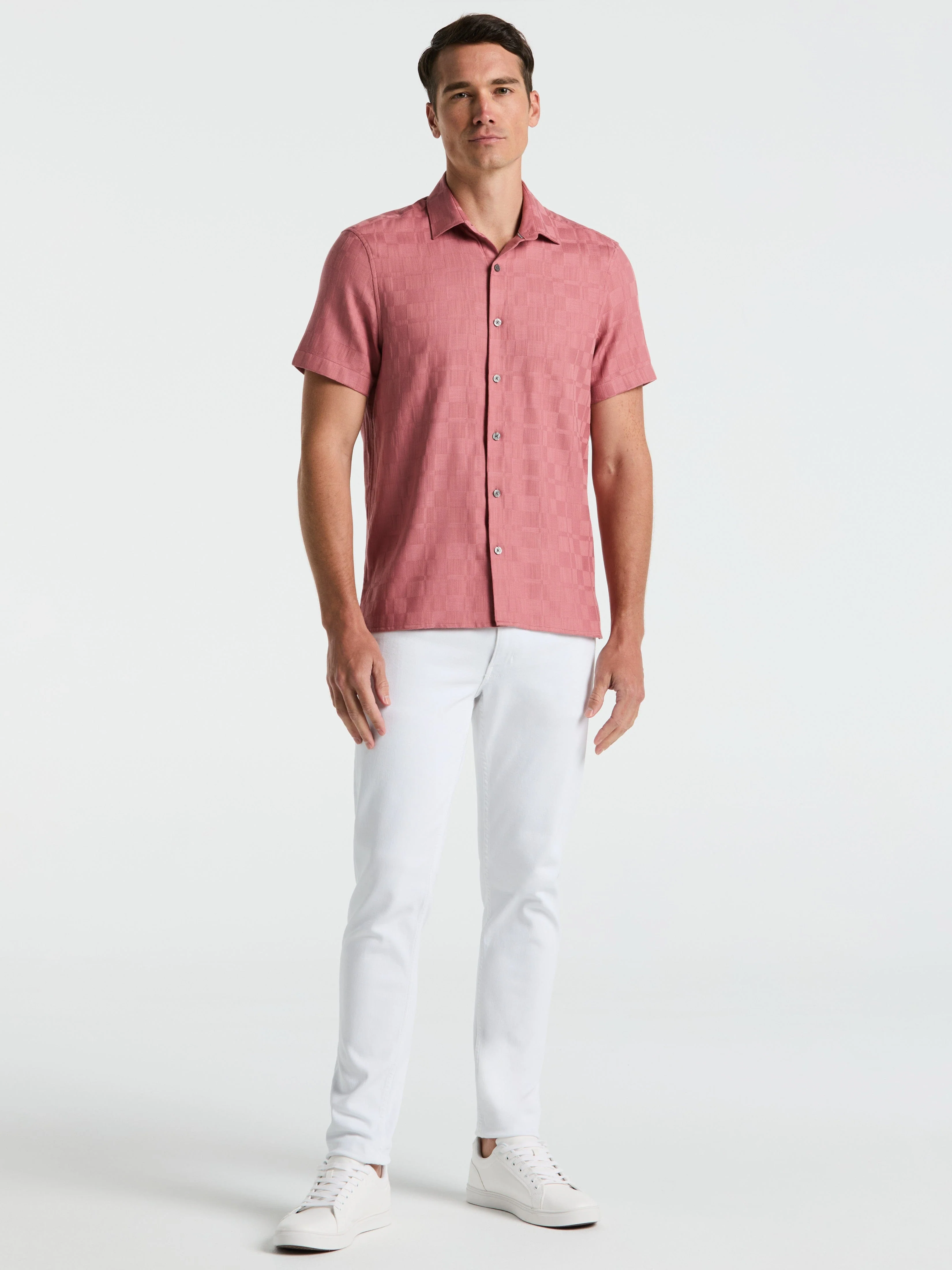 Cotton Textured Check Shirt - Image 2