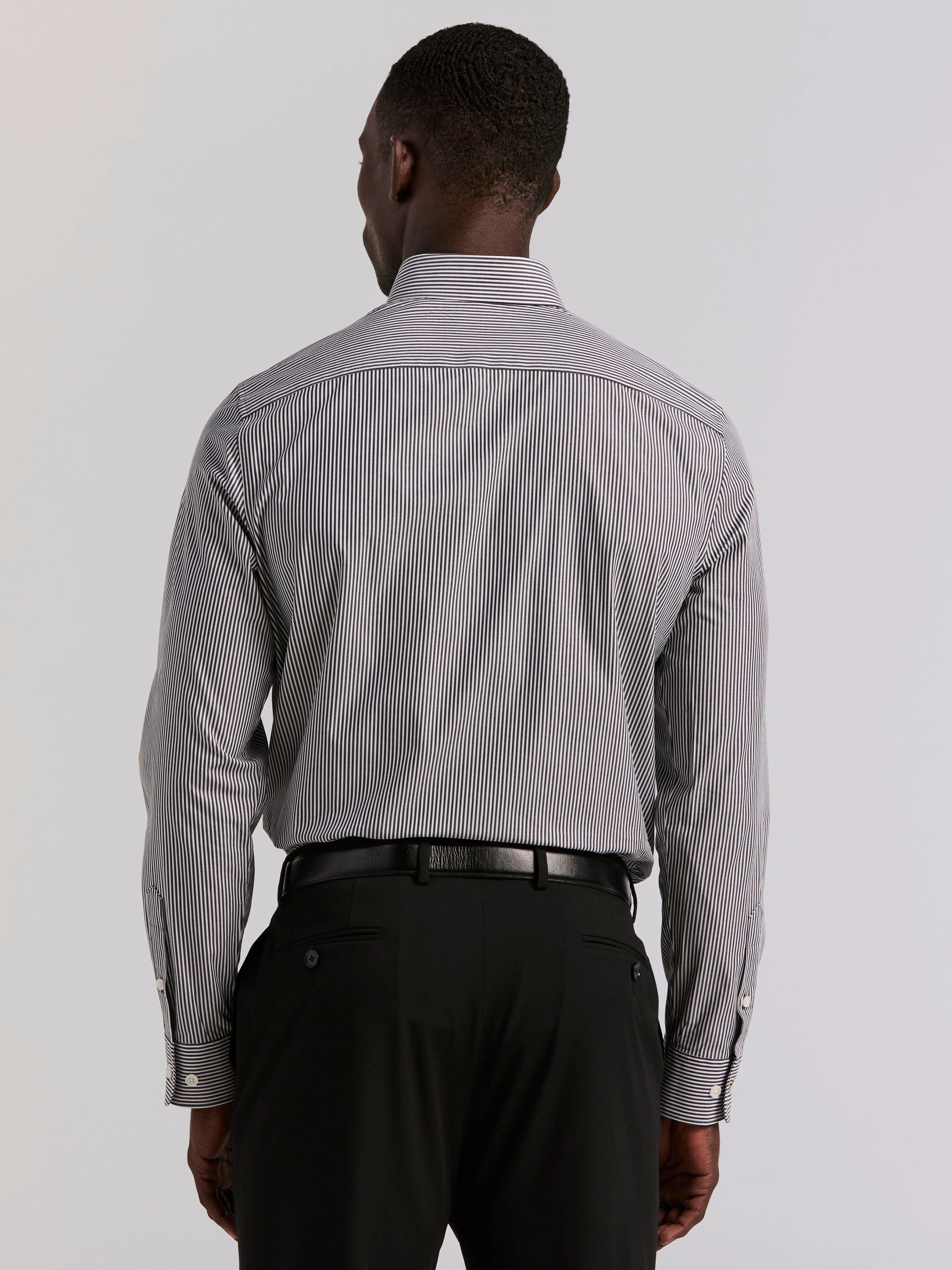 Slim Fit Bengal Stripe Cotton Dress Shirt - Image 3