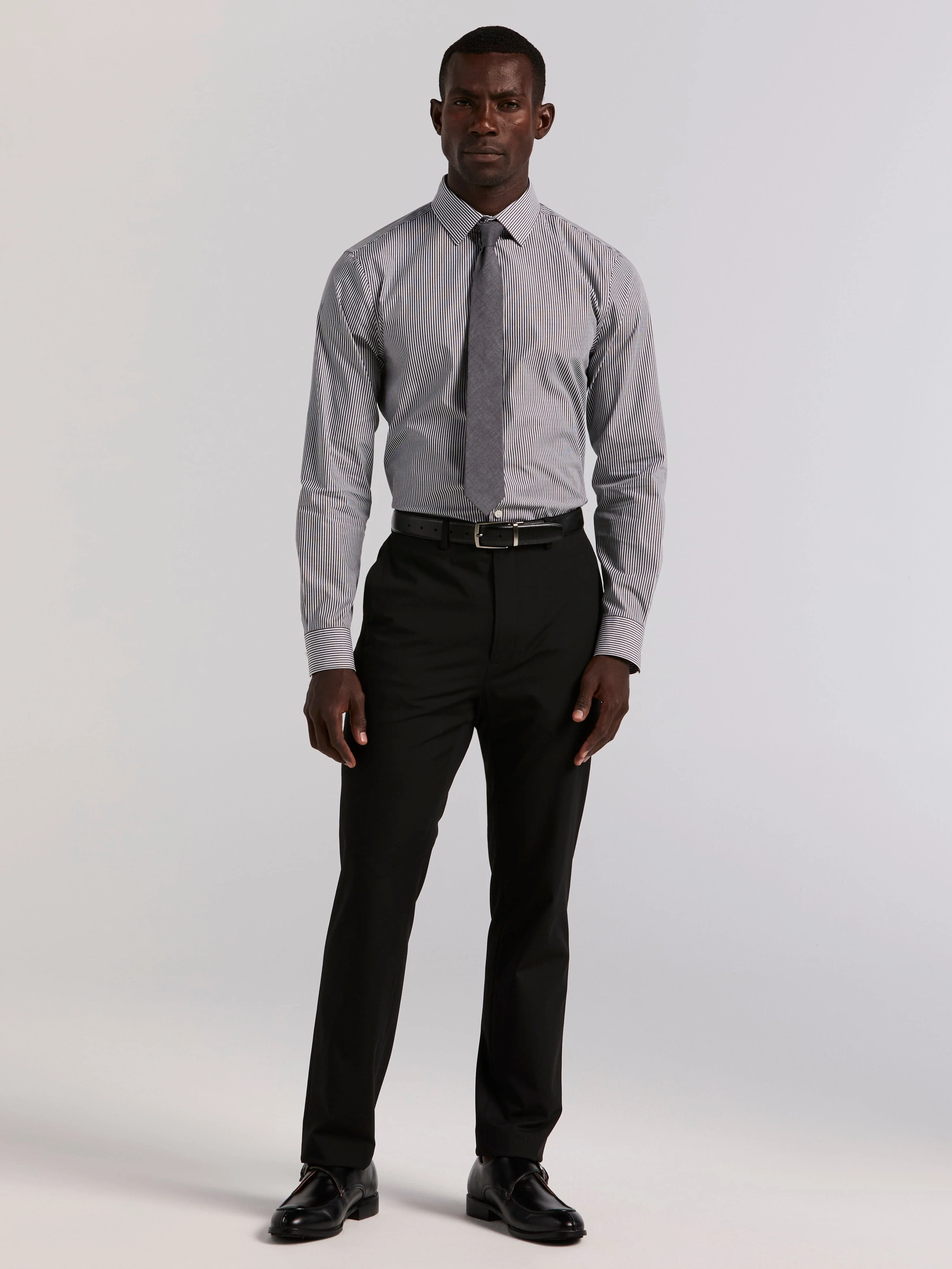 Slim Fit Bengal Stripe Cotton Dress Shirt - Image 4