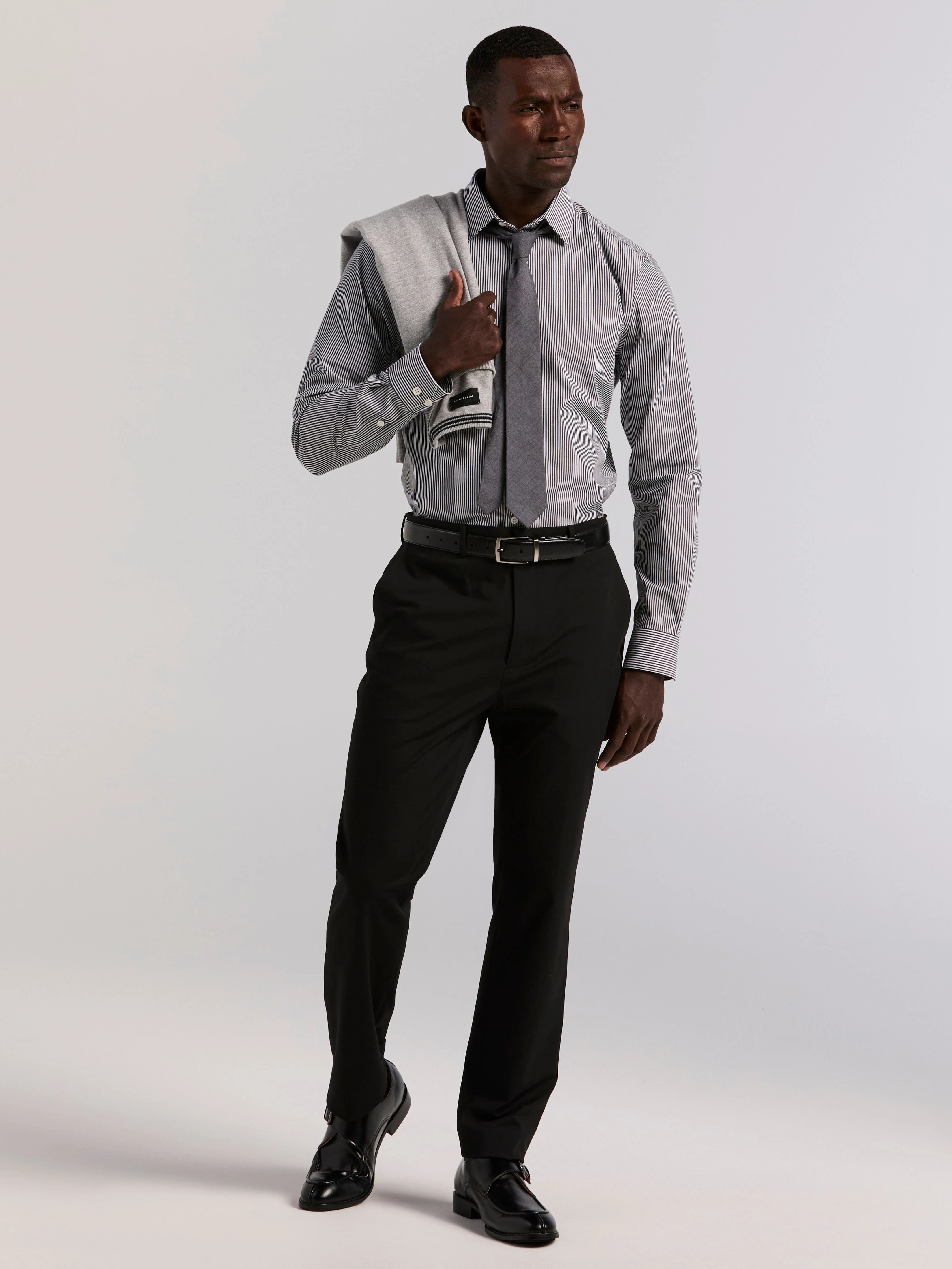 Slim Fit Bengal Stripe Cotton Dress Shirt - Image 5