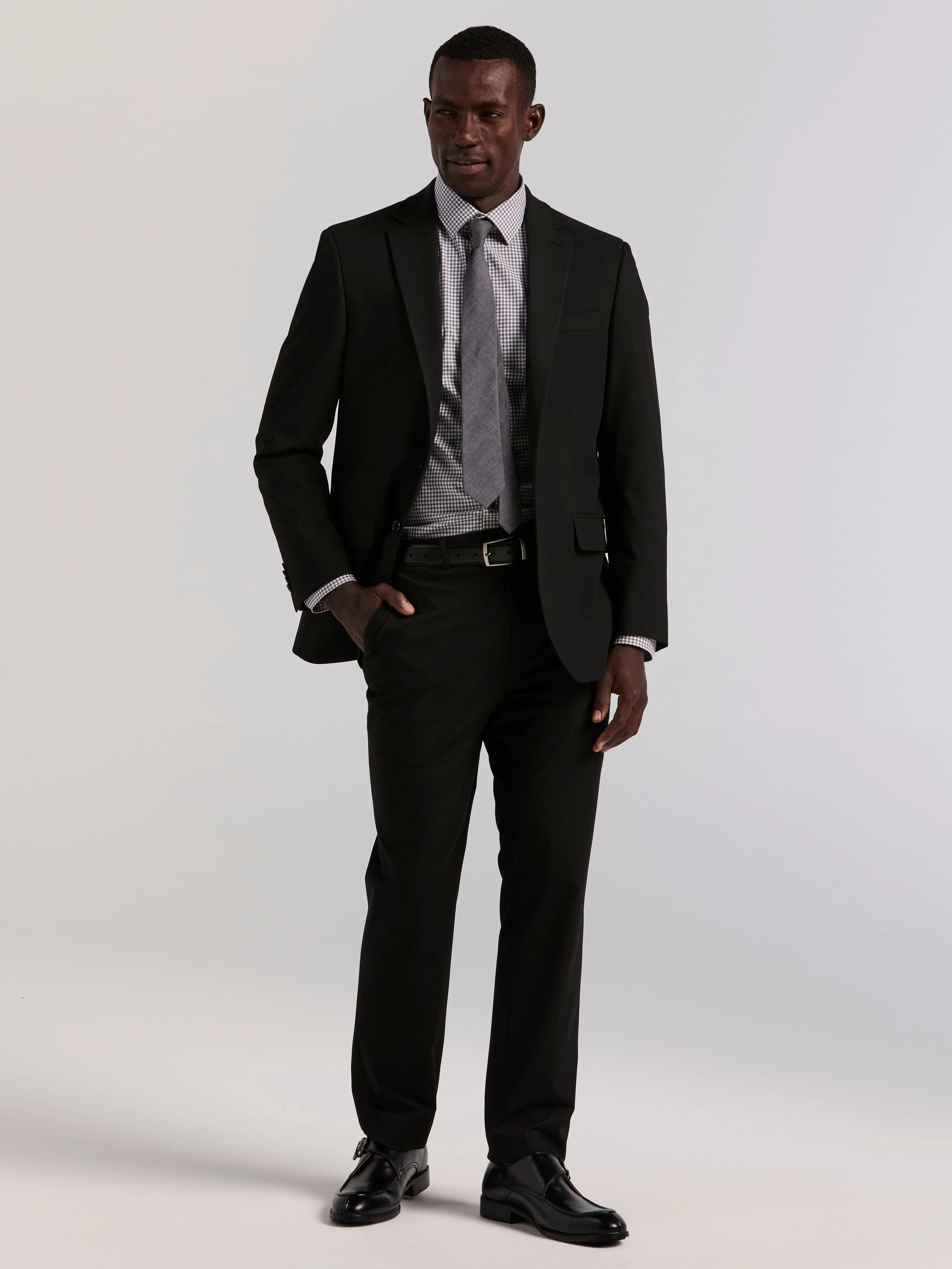 Slim Fit Gingham Cotton Dress Shirt - Image 5