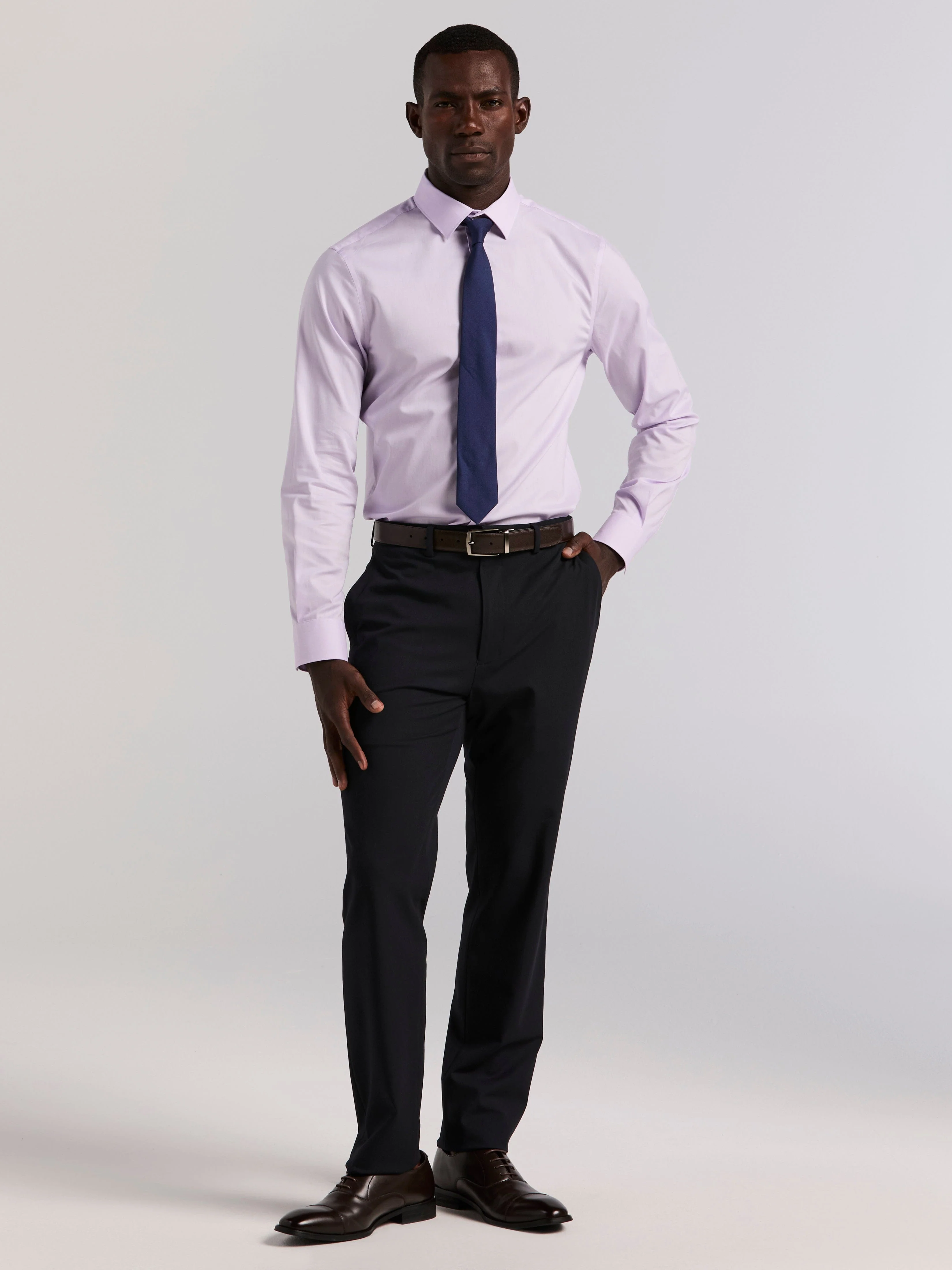 Cotton Slim Fit Royal Oxford Dress Shirt - Image 4