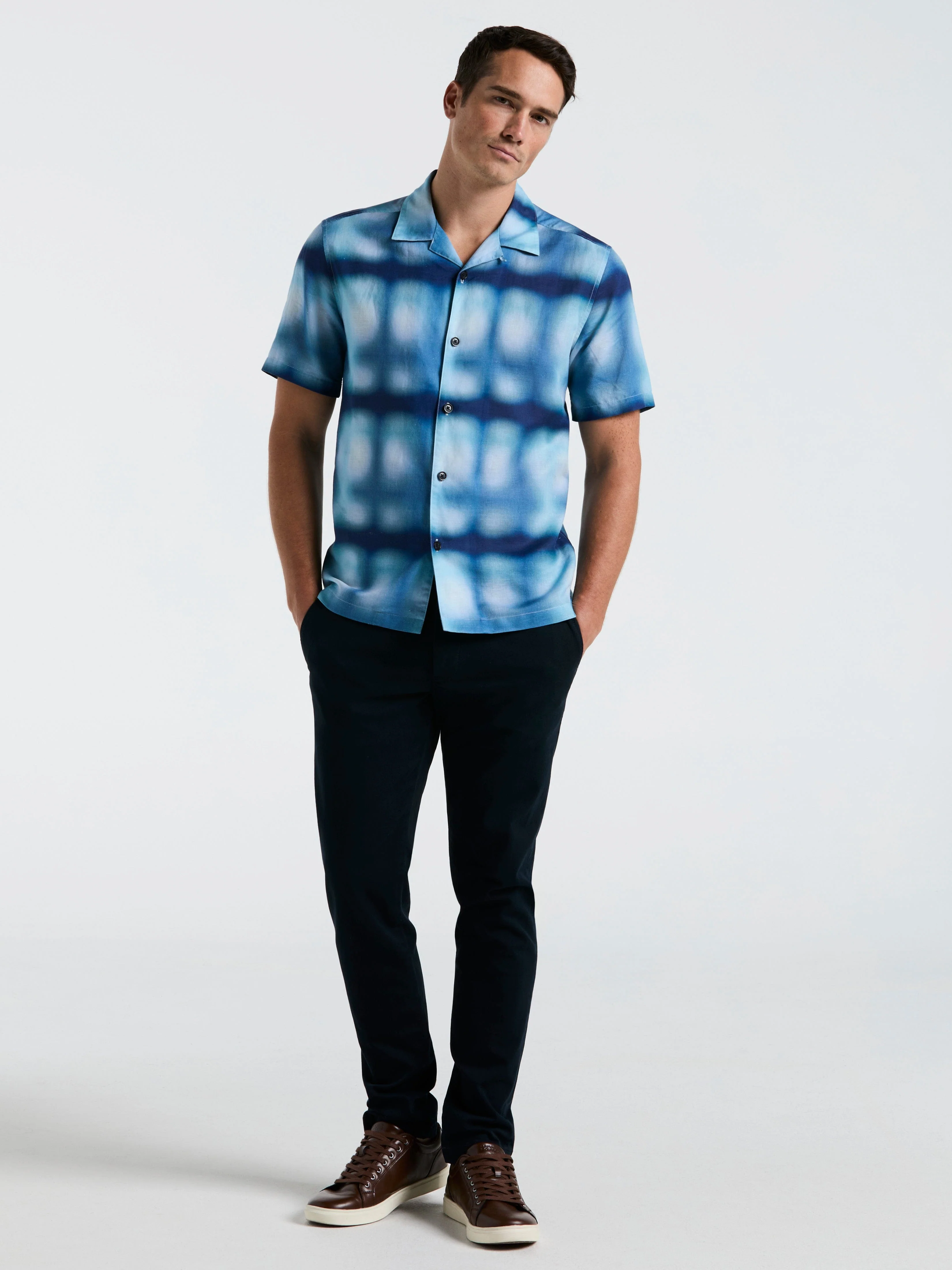 Linen Slub Plaid Print Shirt - Image 4