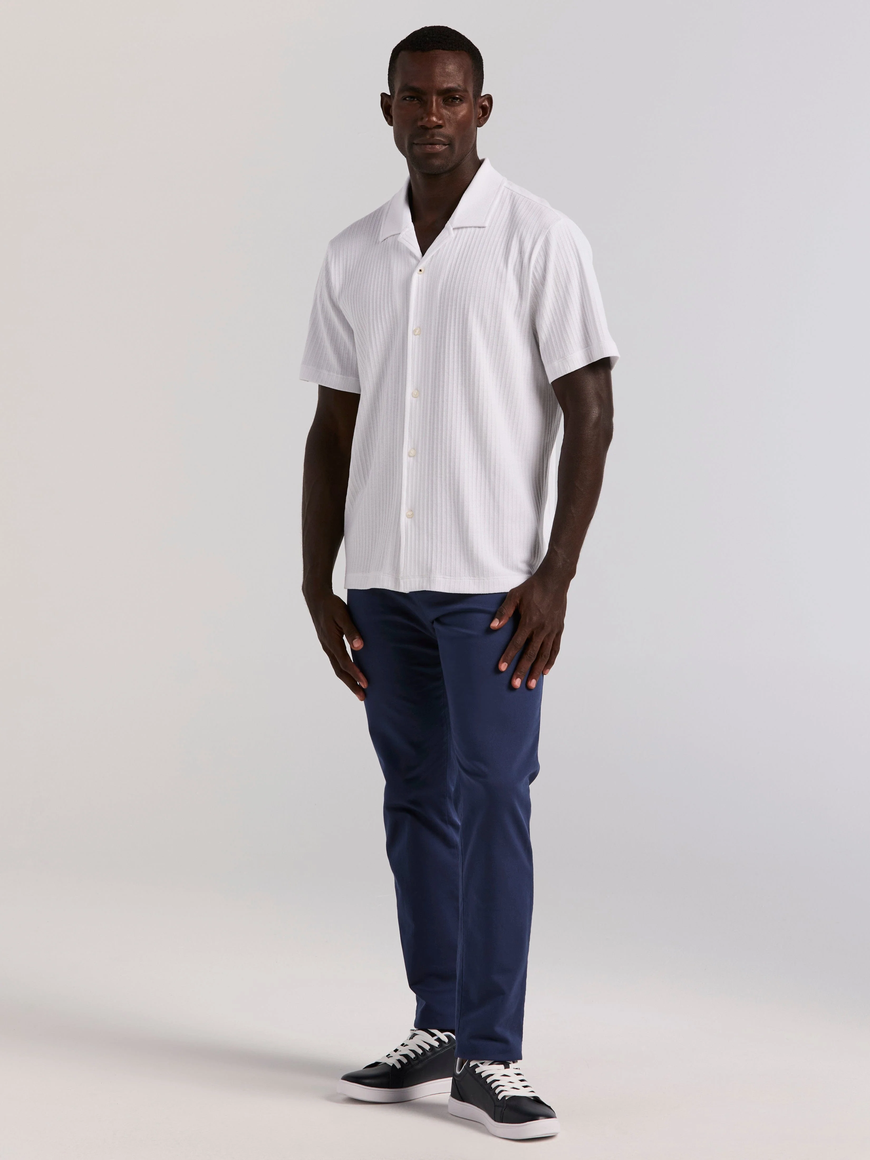 Vertical Stripe Jacquard Button Front Knit - Image 11