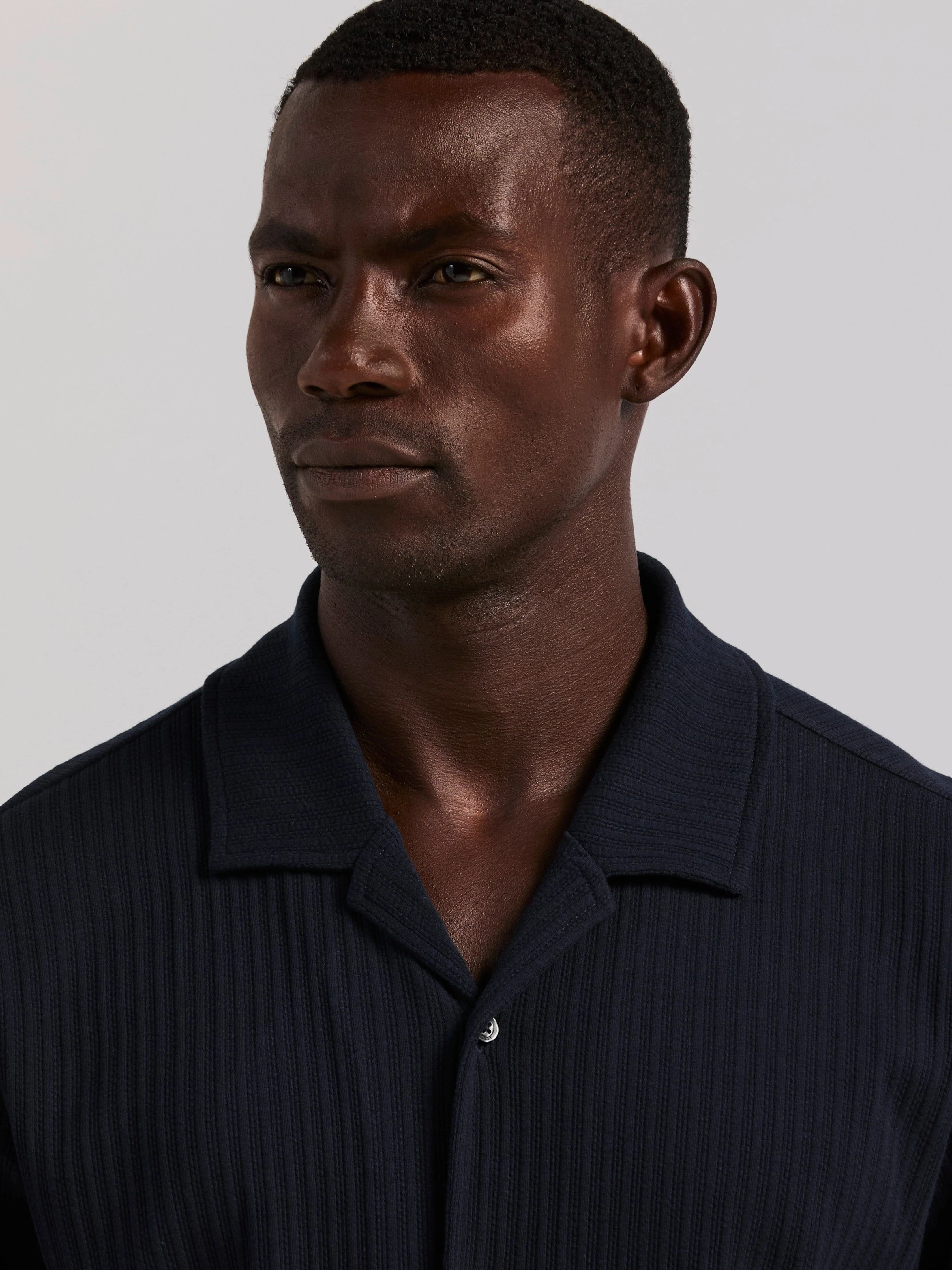 Vertical Stripe Jacquard Button Front Knit - Image 2