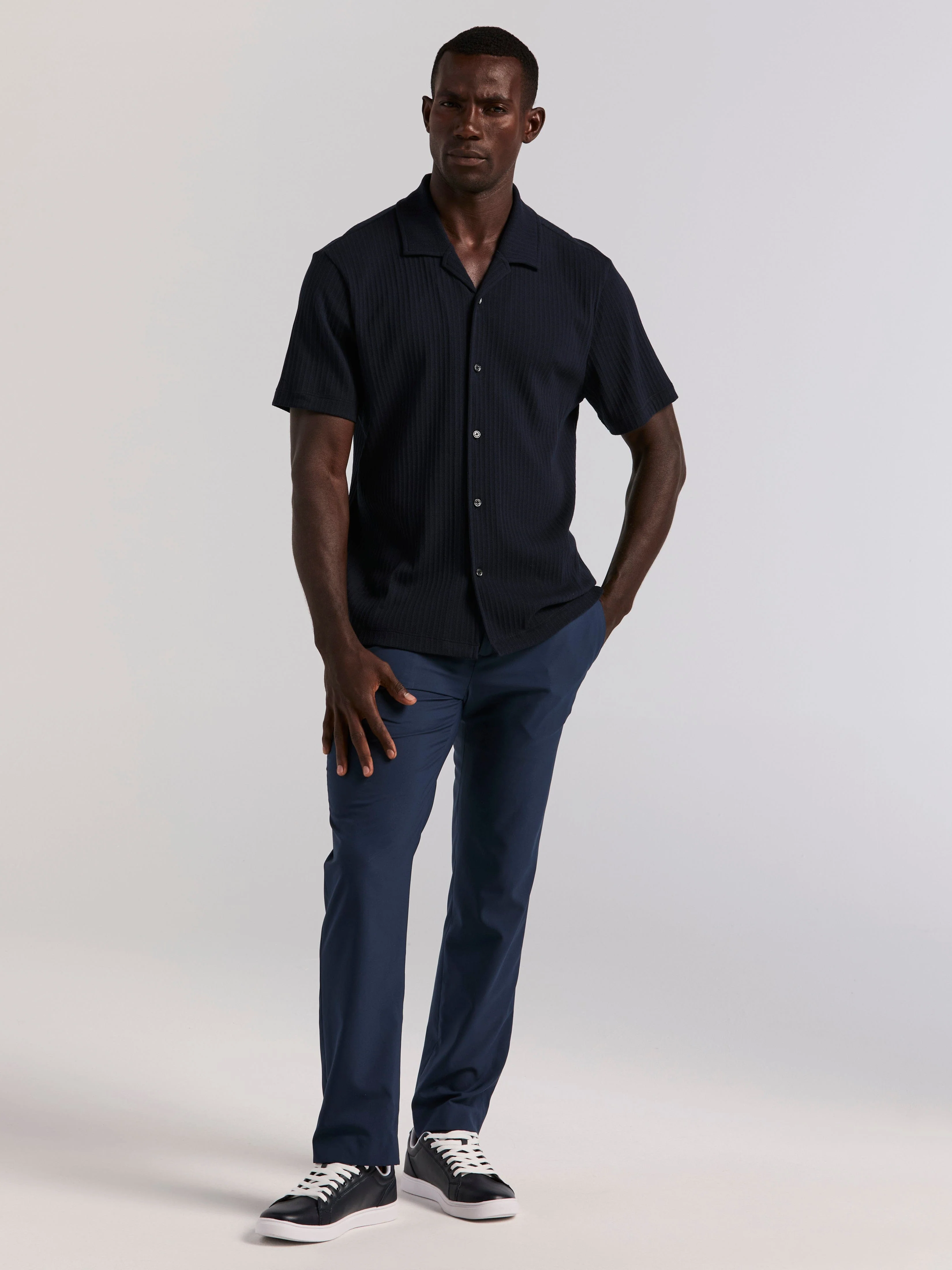 Vertical Stripe Jacquard Button Front Knit - Image 5