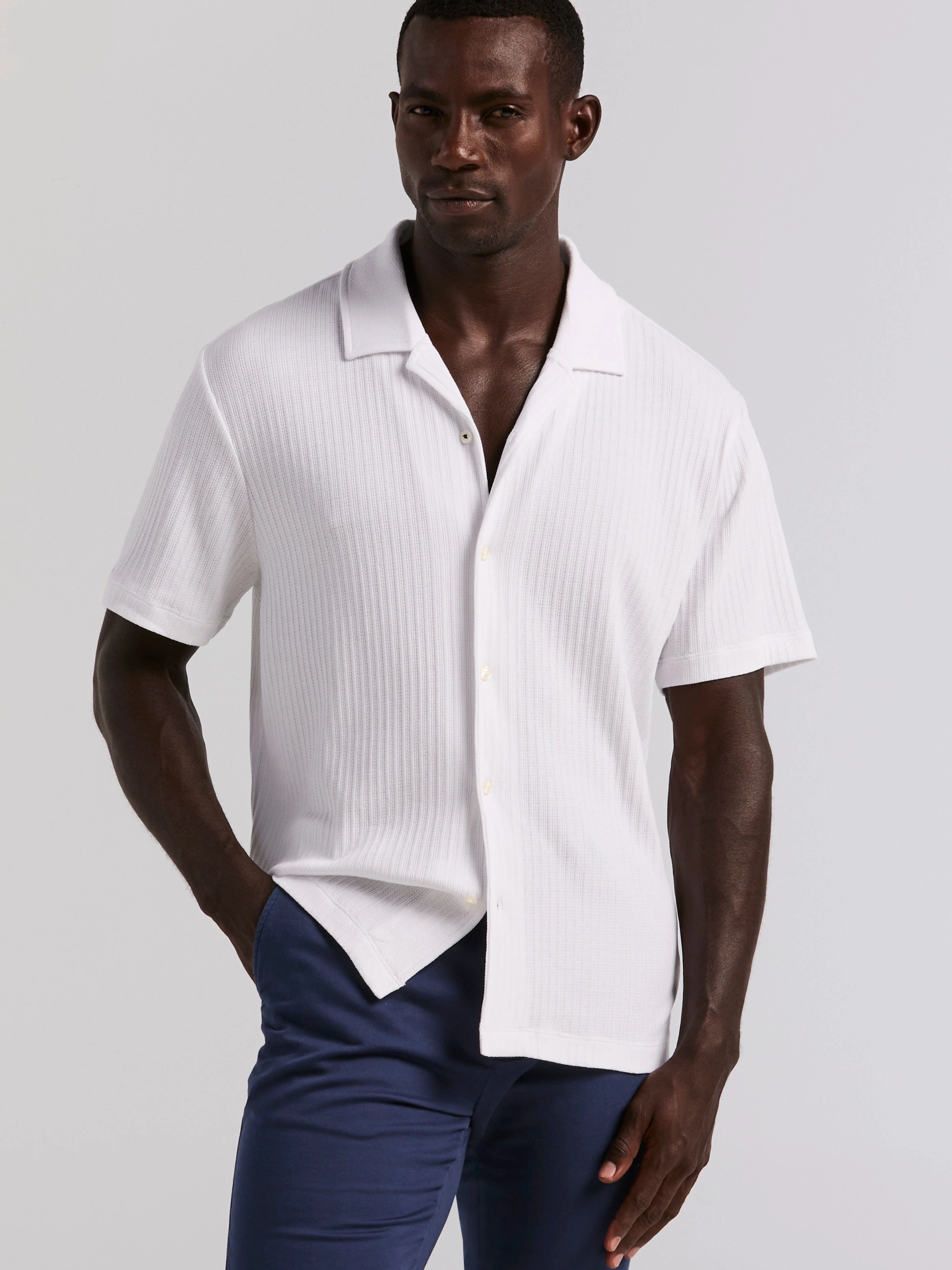 Vertical Stripe Jacquard Button Front Knit - Image 9