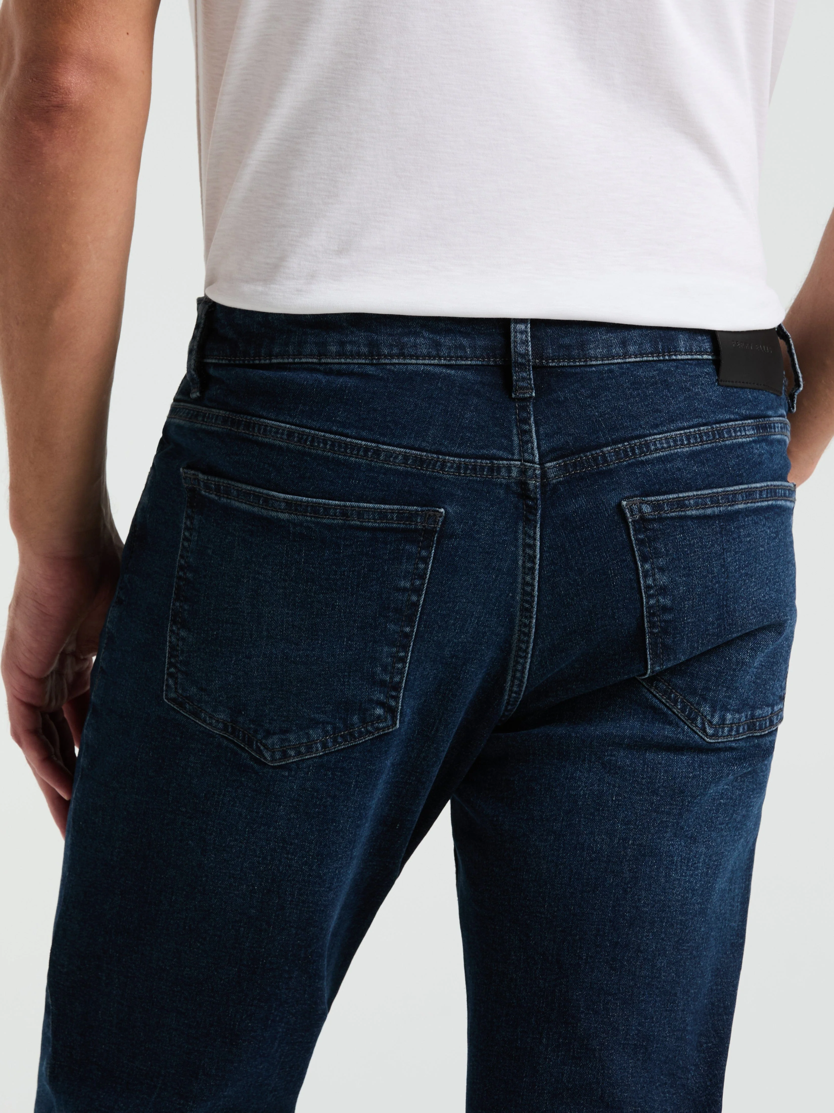 Slim Fit Dark Wash Indigo 5-Pocket Denim Jeans - Image 3