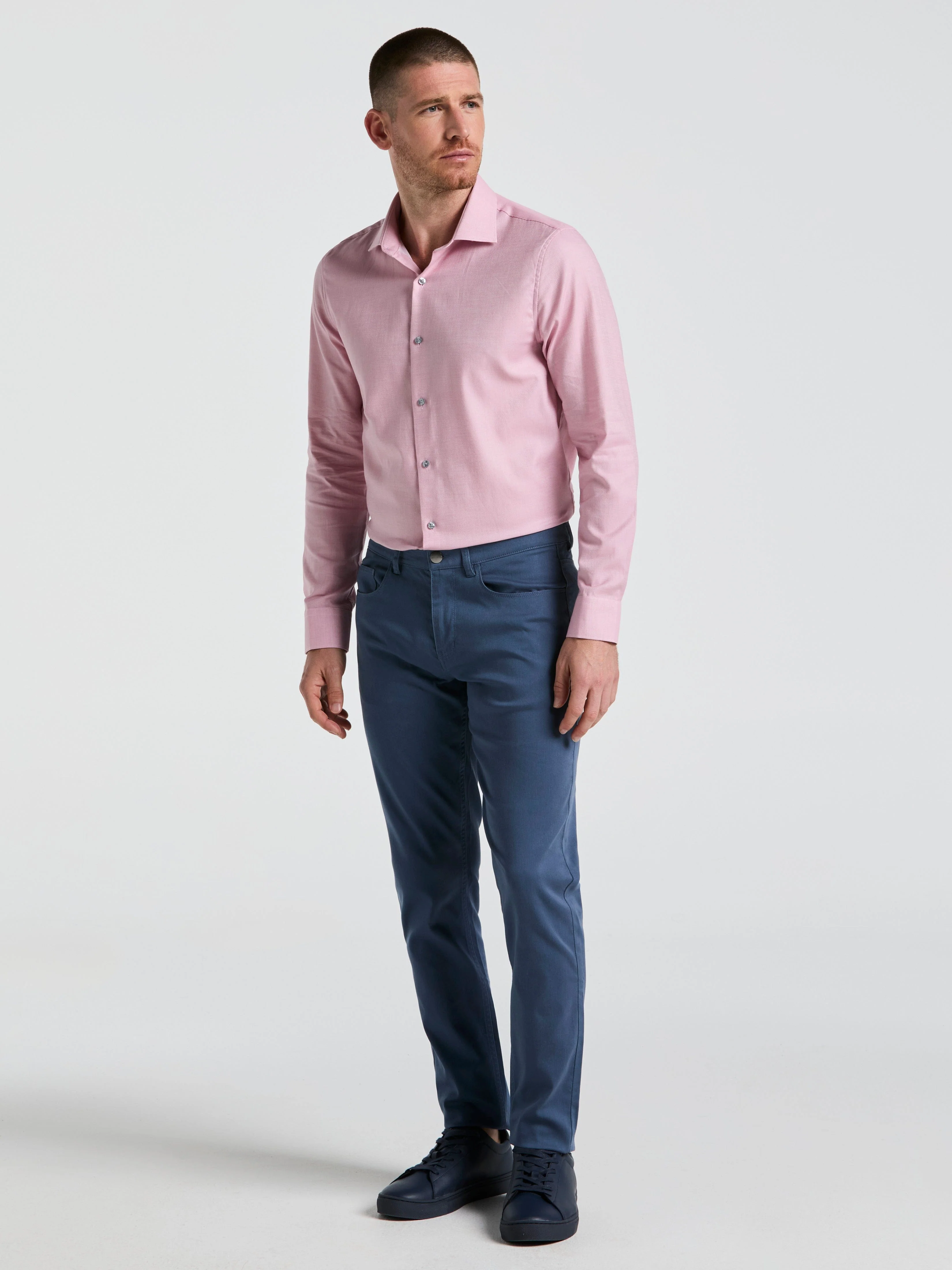 Dobby Micro Diamond Print Dress Shirt - Image 3