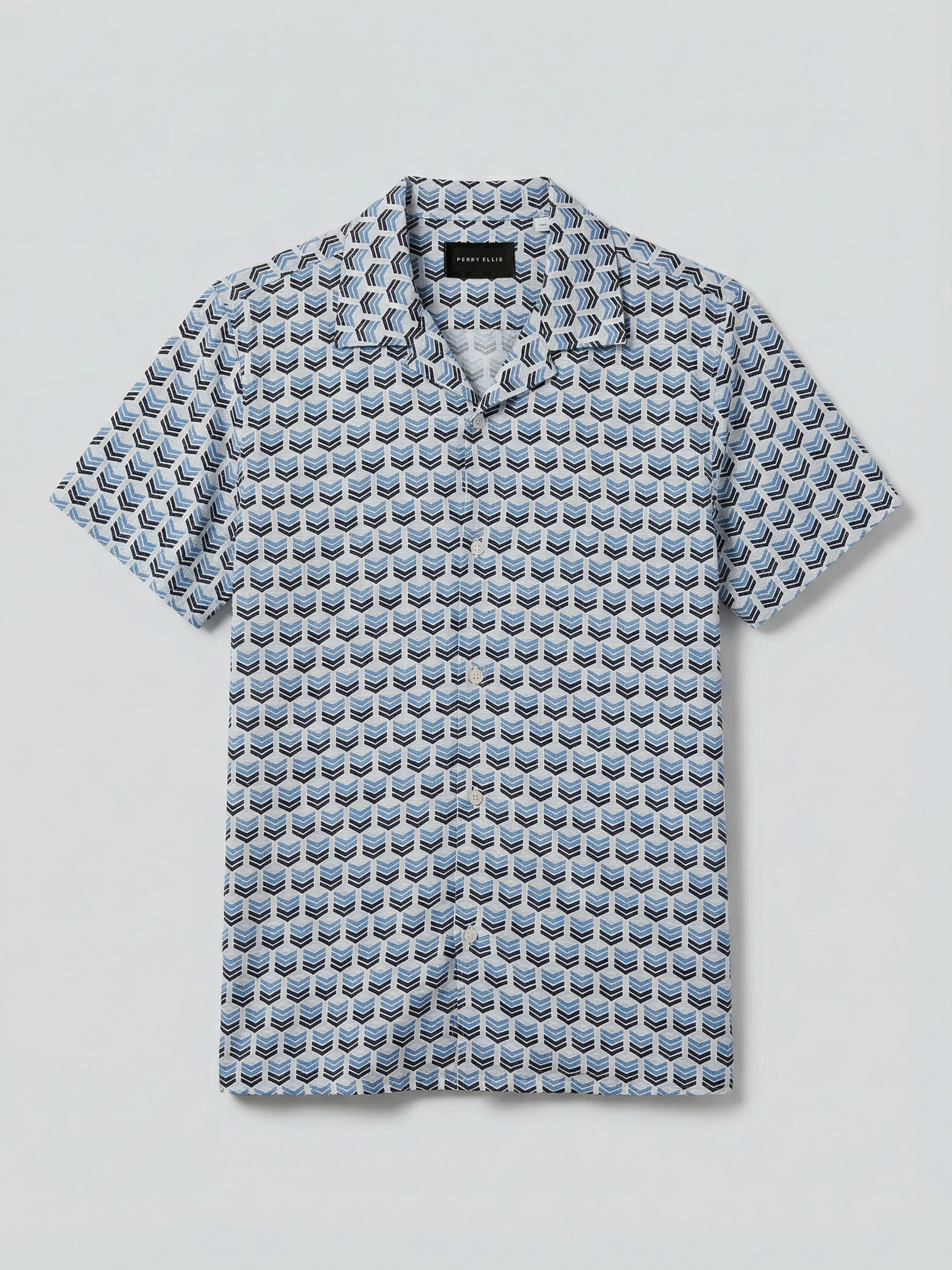 Dobby Print Camp Collar Shirt - Image 8