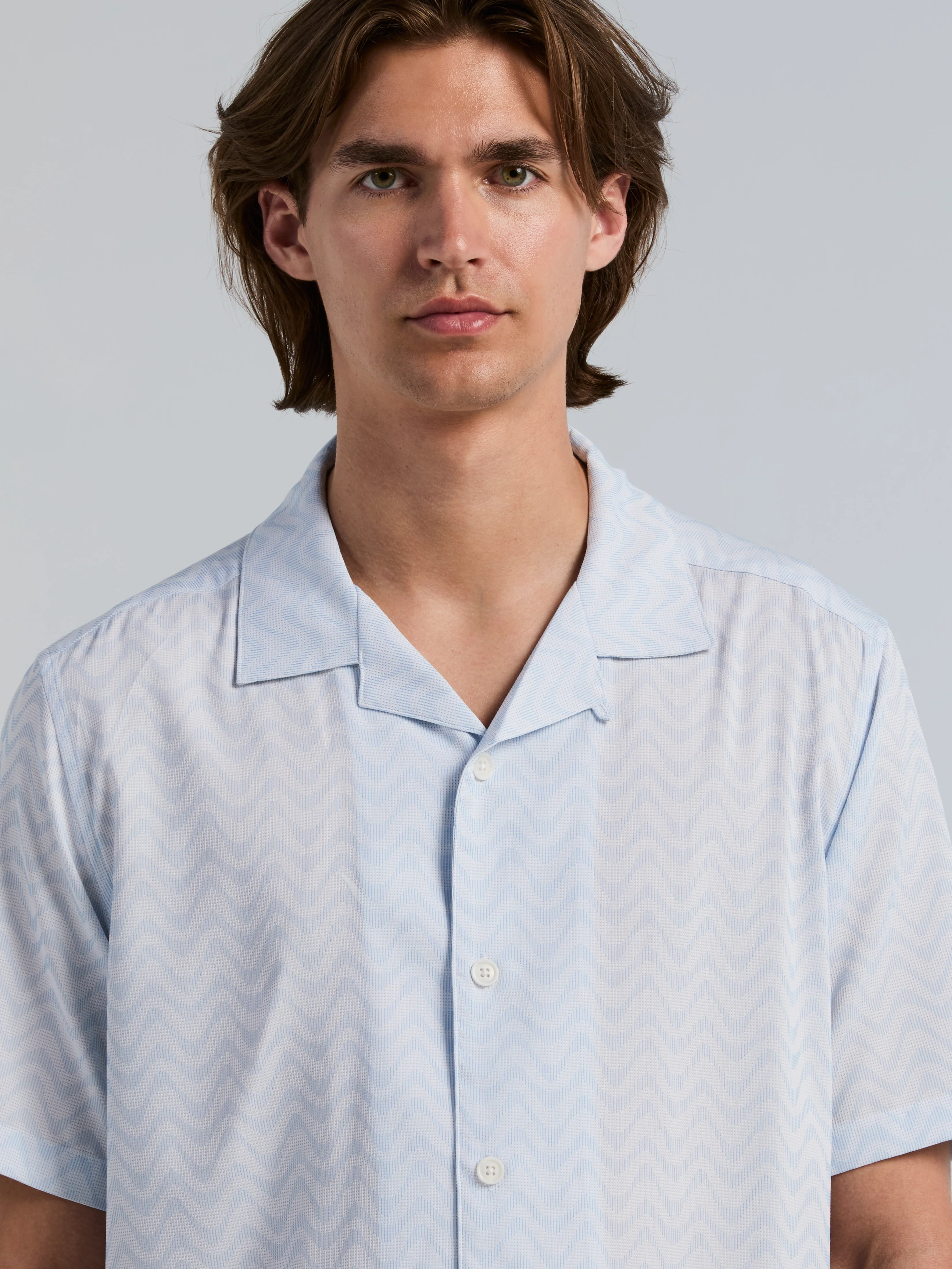 Textured Dobby Camp Collar Shirt - Image 2