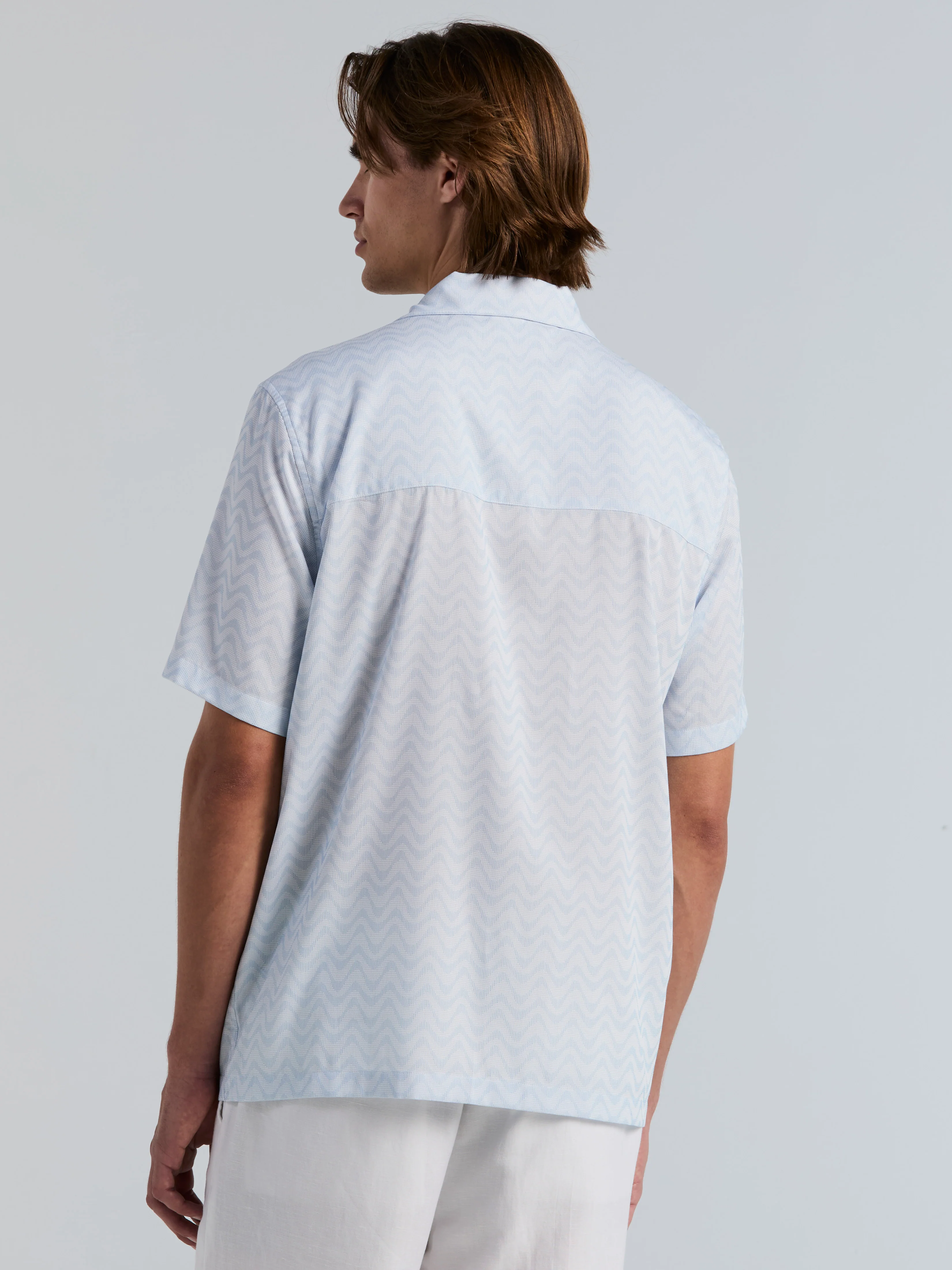 Textured Dobby Camp Collar Shirt - Image 3