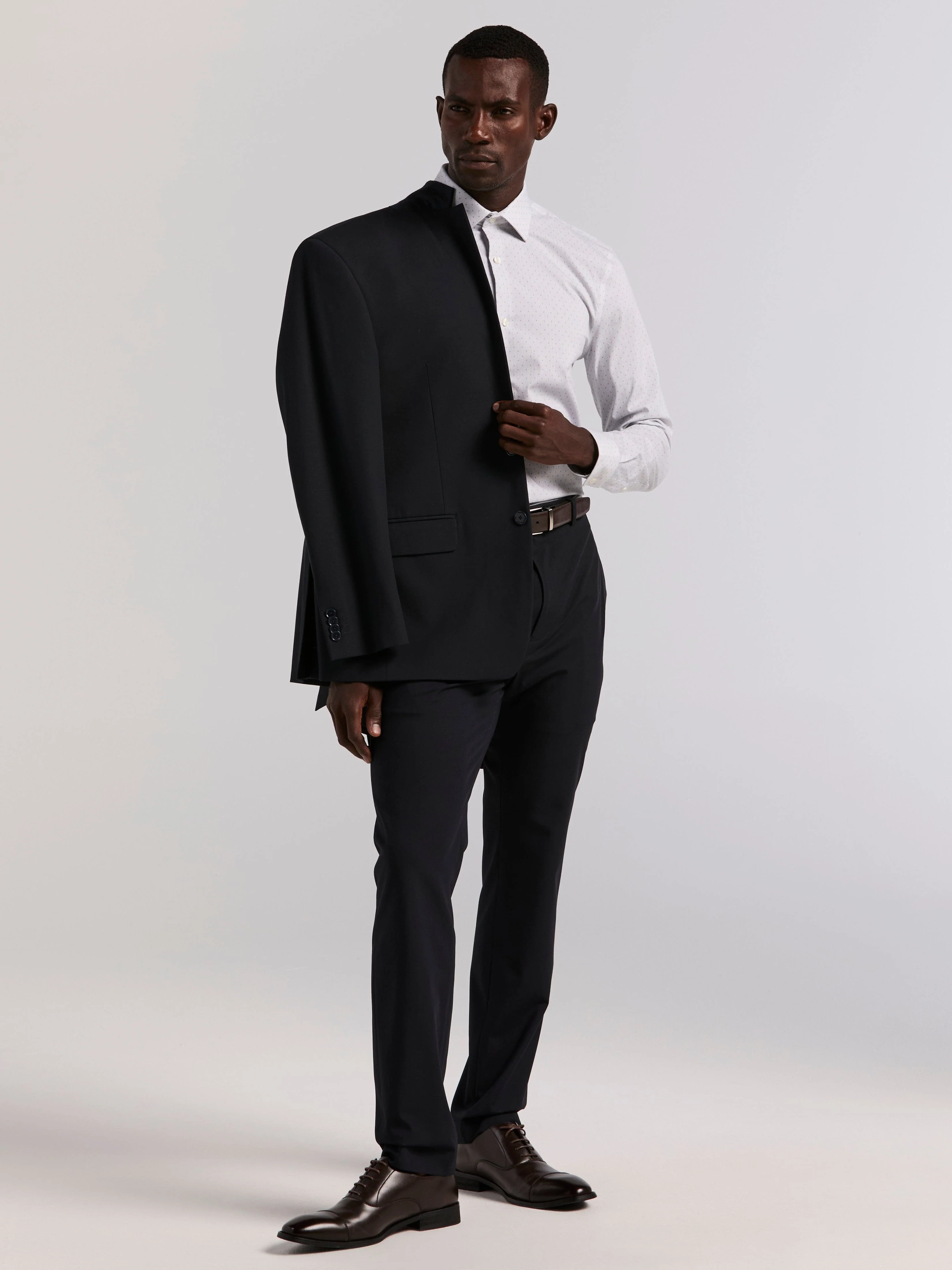 Slim Fit Dot Stripe Dress Shirt - Image 5