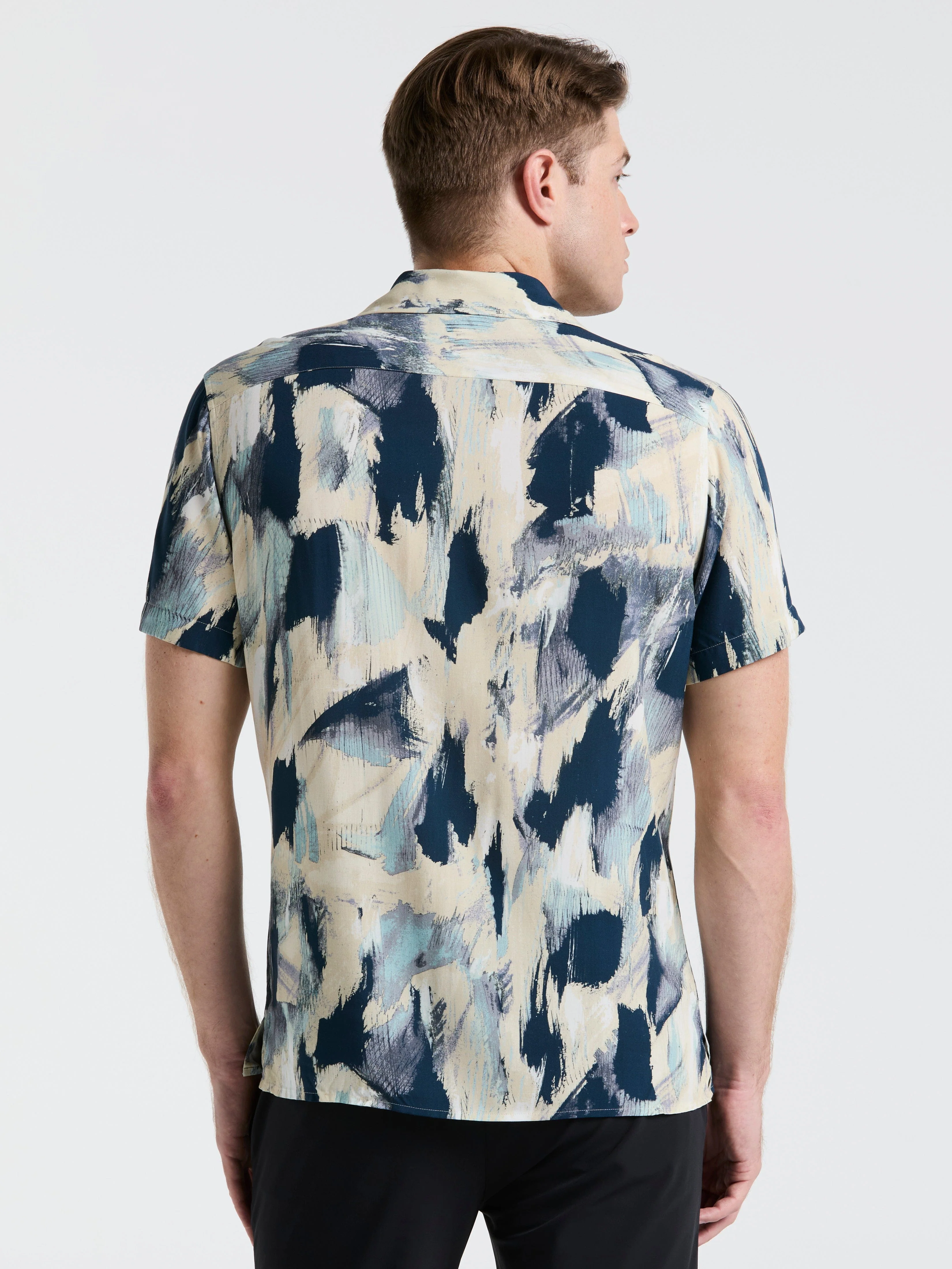 EcoVero™ Abstract Print Camp Collar Shirt - Image 3