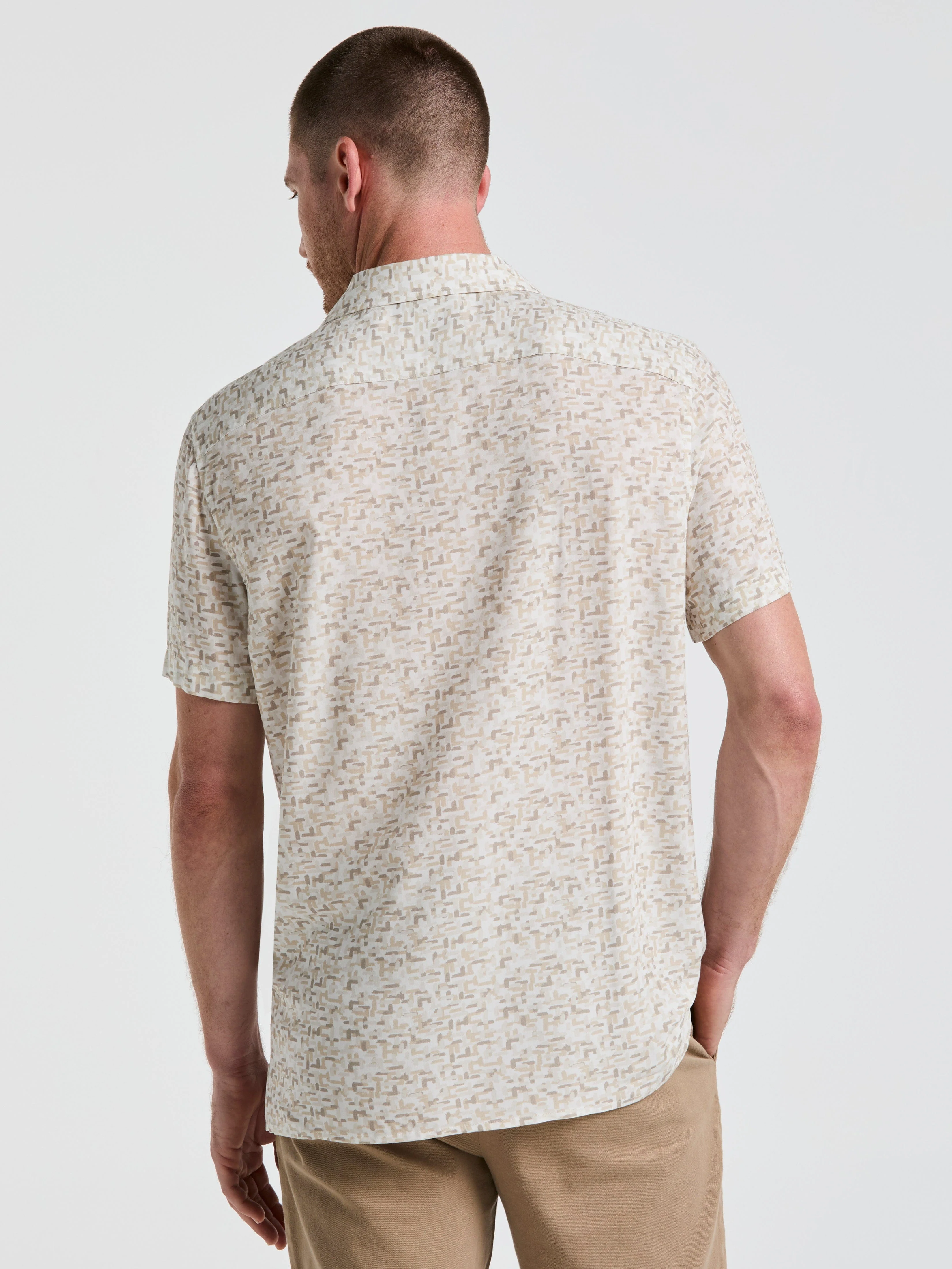 EcoVeroâ„¢ Brushstroke Print Camp Collar Shirt - Image 2