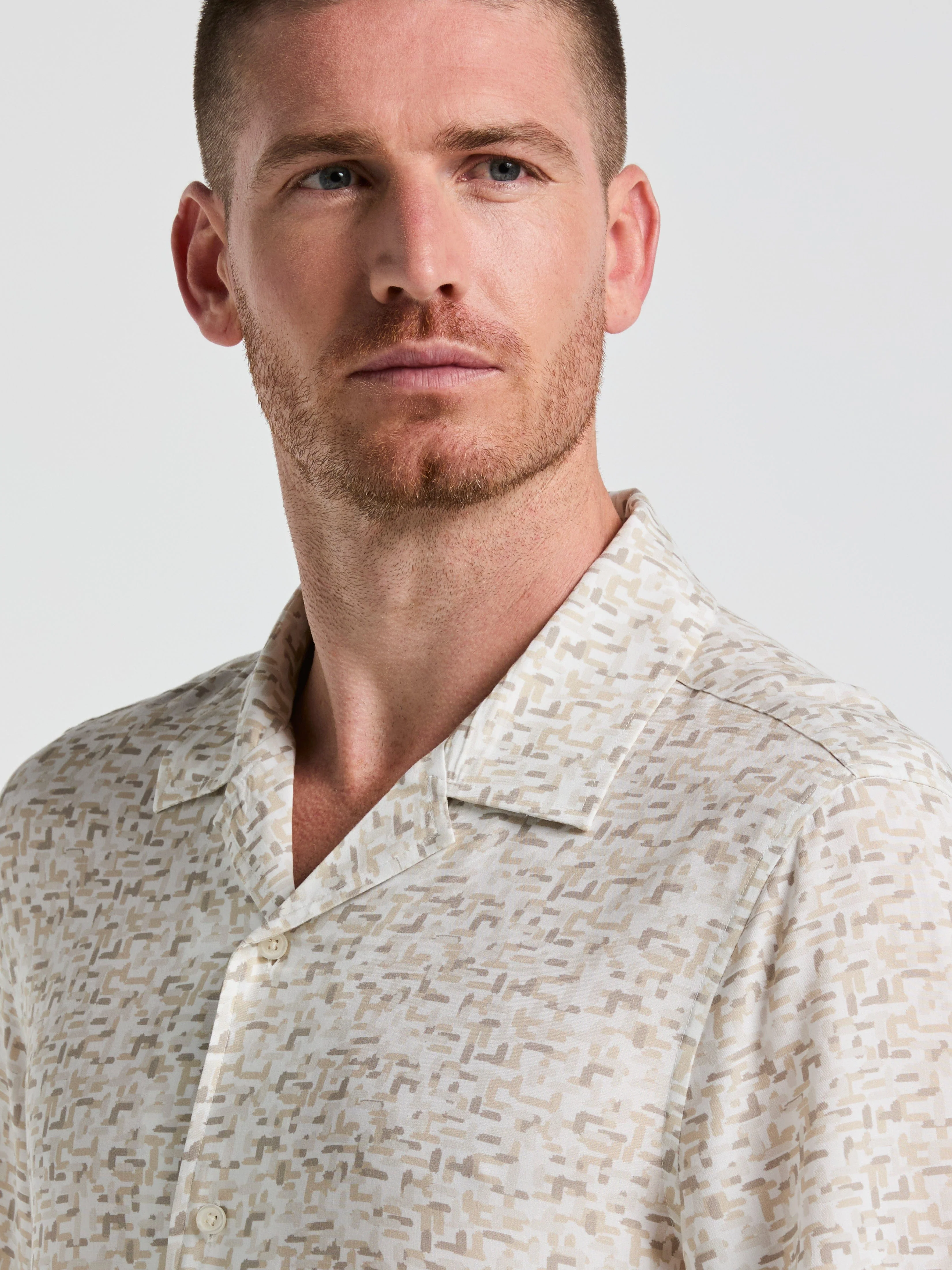EcoVeroâ„¢ Brushstroke Print Camp Collar Shirt - Image 4