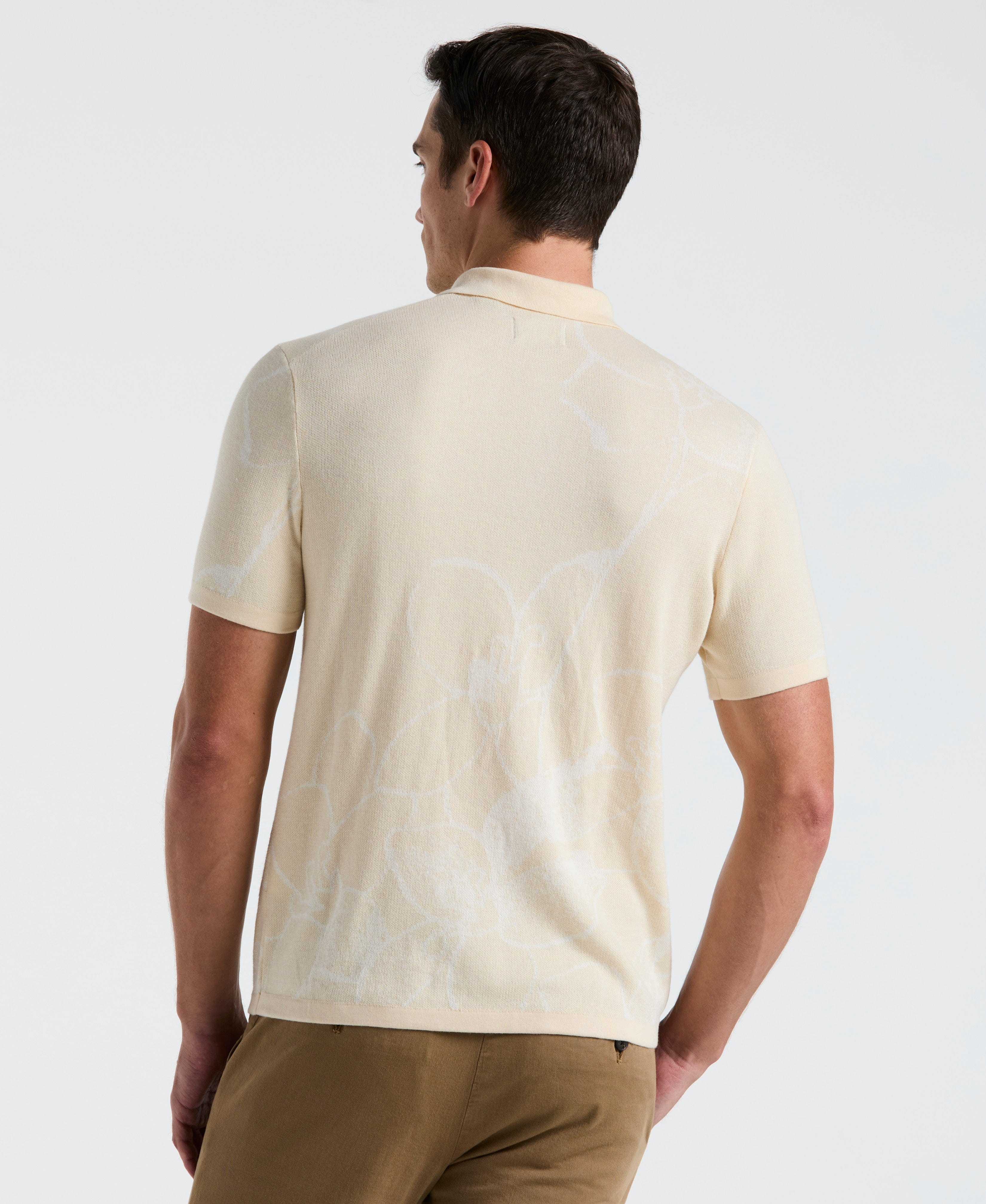 Flower Jacquard Polo Sweater - Image 2
