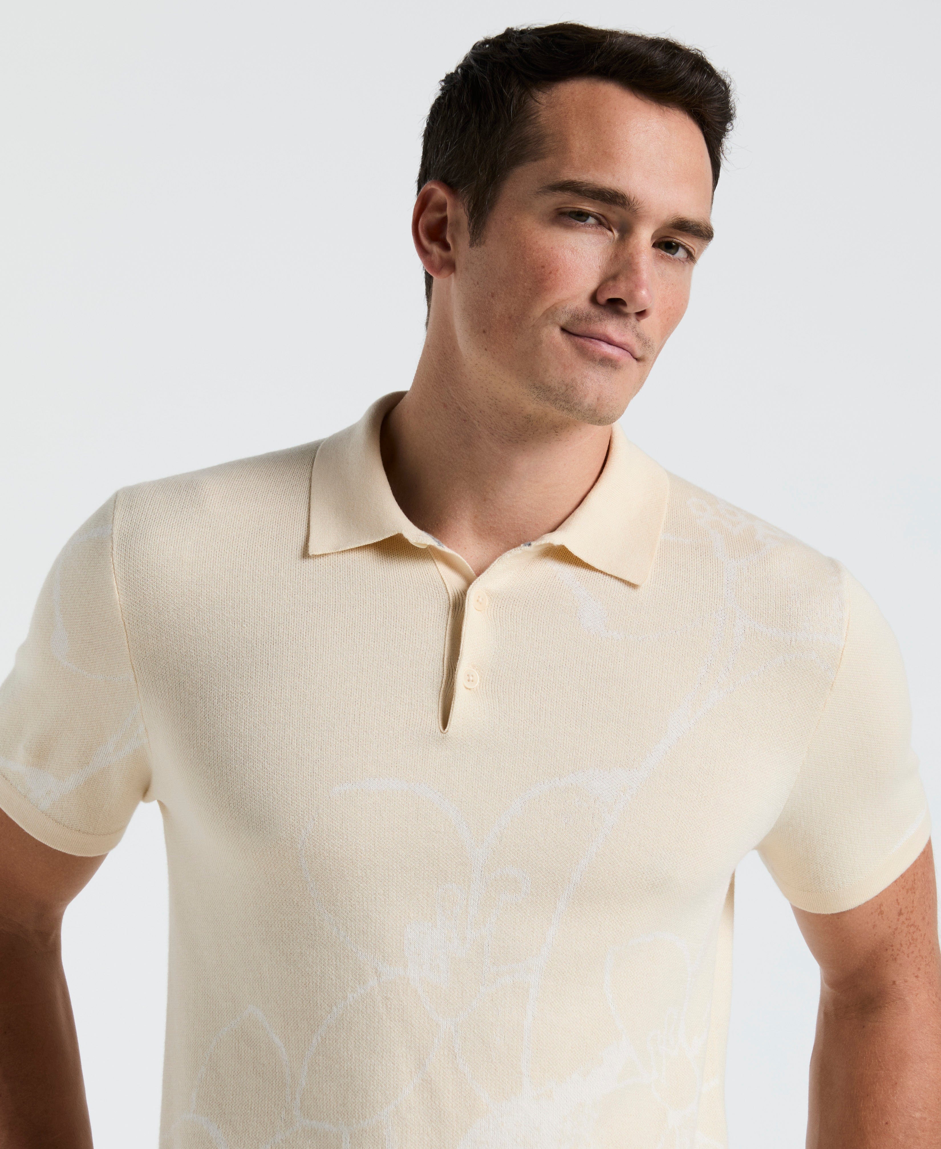 Flower Jacquard Polo Sweater - Image 3