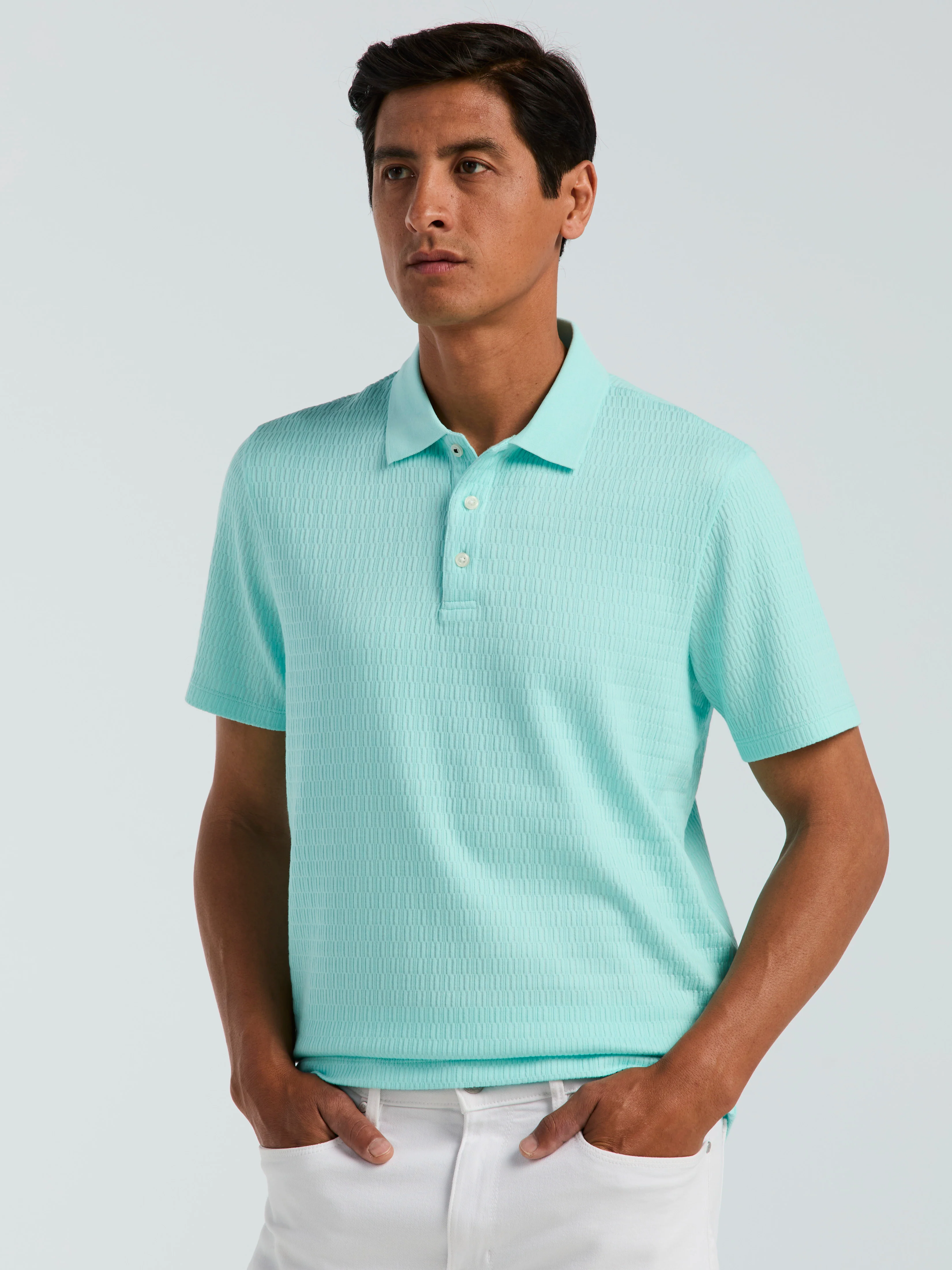 Geometric Jacquard Polo Shirt
