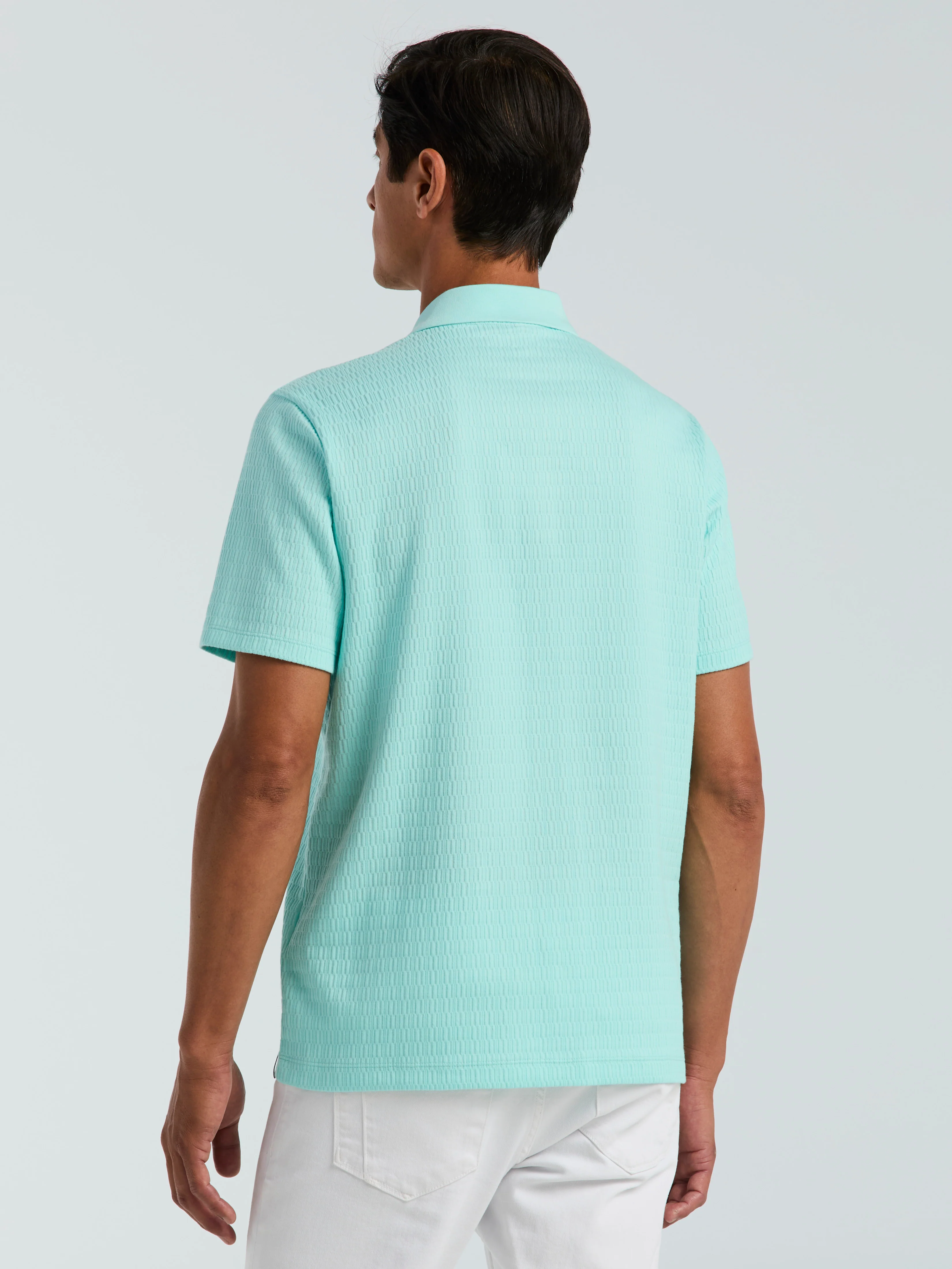 Geometric Jacquard Polo Shirt - Image 4